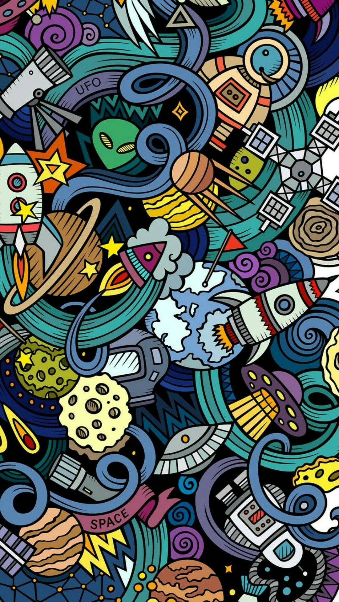 Download Outer Space Pop Art Wallpaper