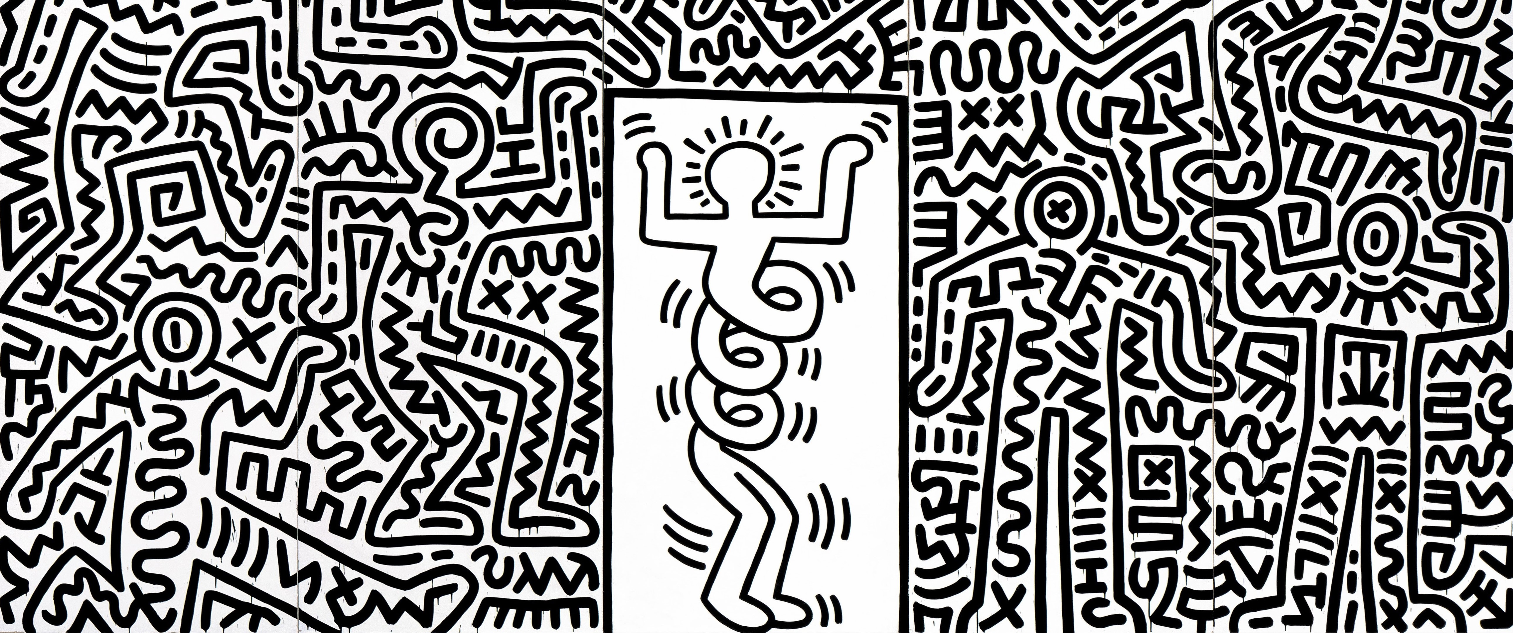Keith Haring, pop art, drawing, acrylic