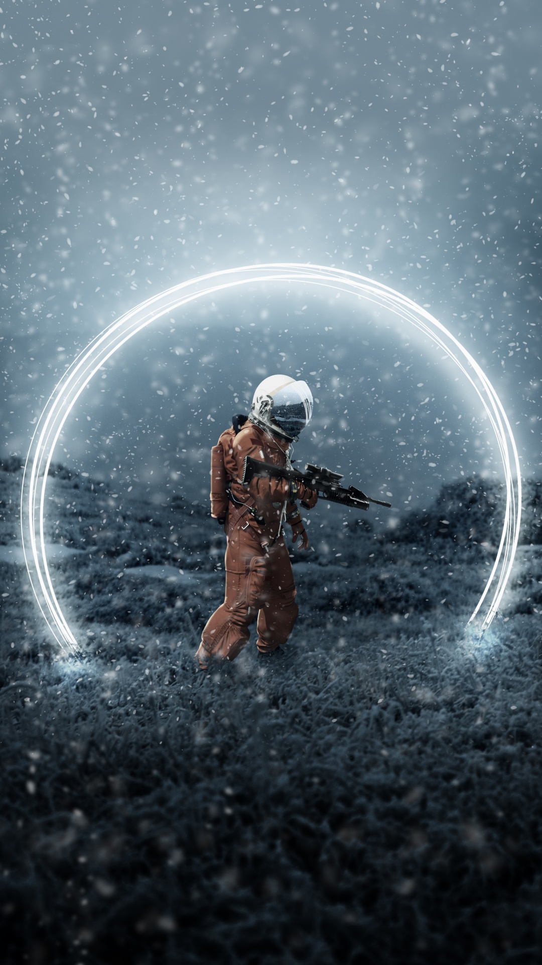 Astronaut Wallpaper 4K, Creative, Space suit, Snow