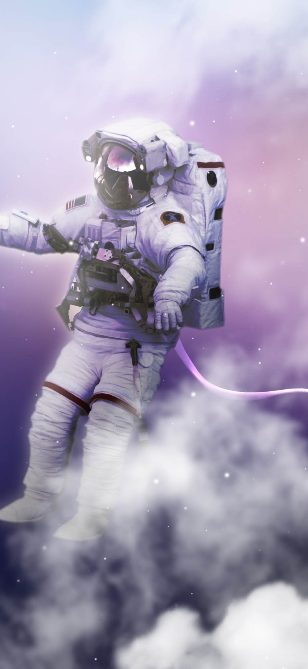 Astronaut Wallpaper 4K, Nebula, Clouds