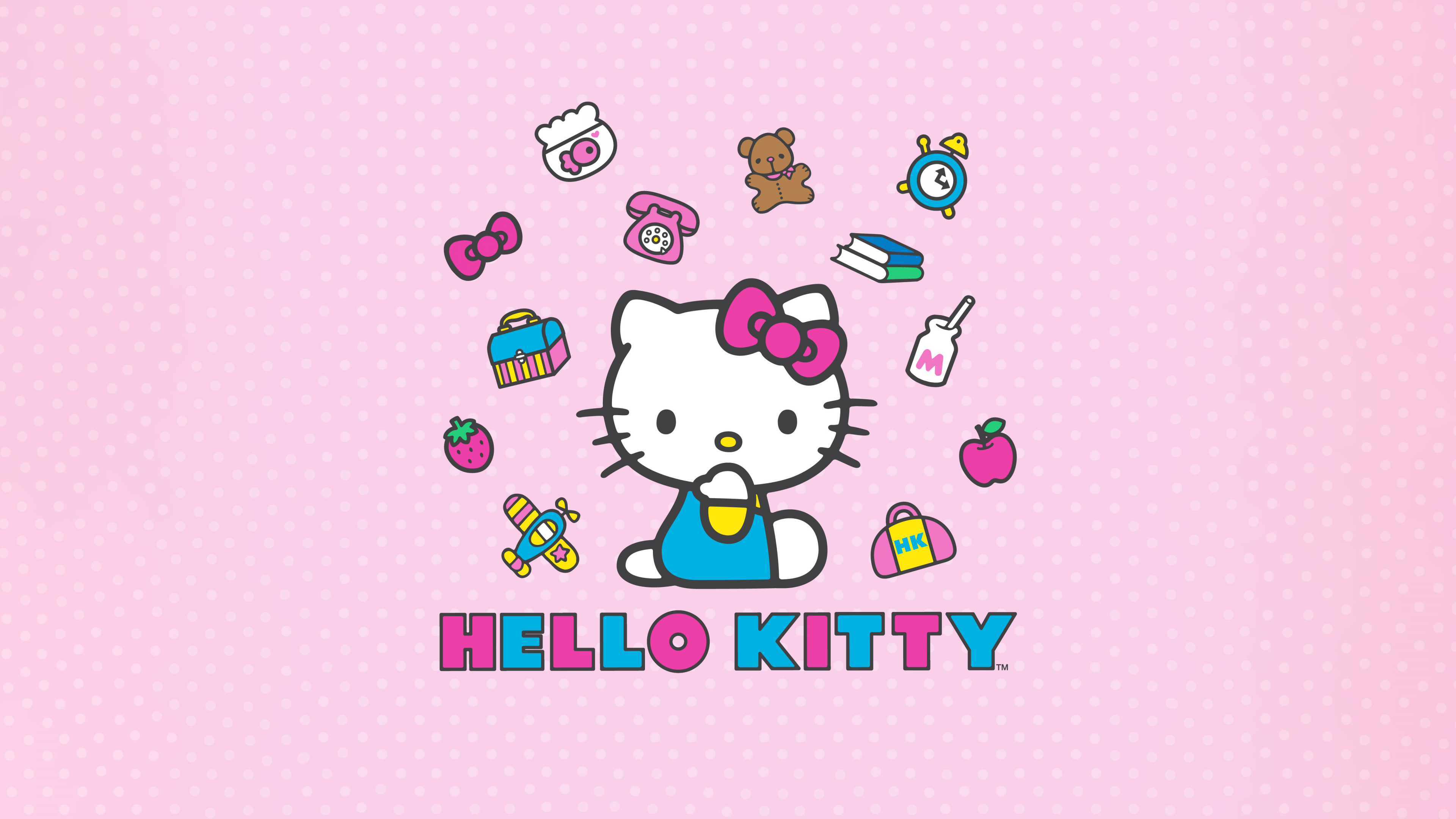 Hello Kitty Wallpaper 4K, Pink