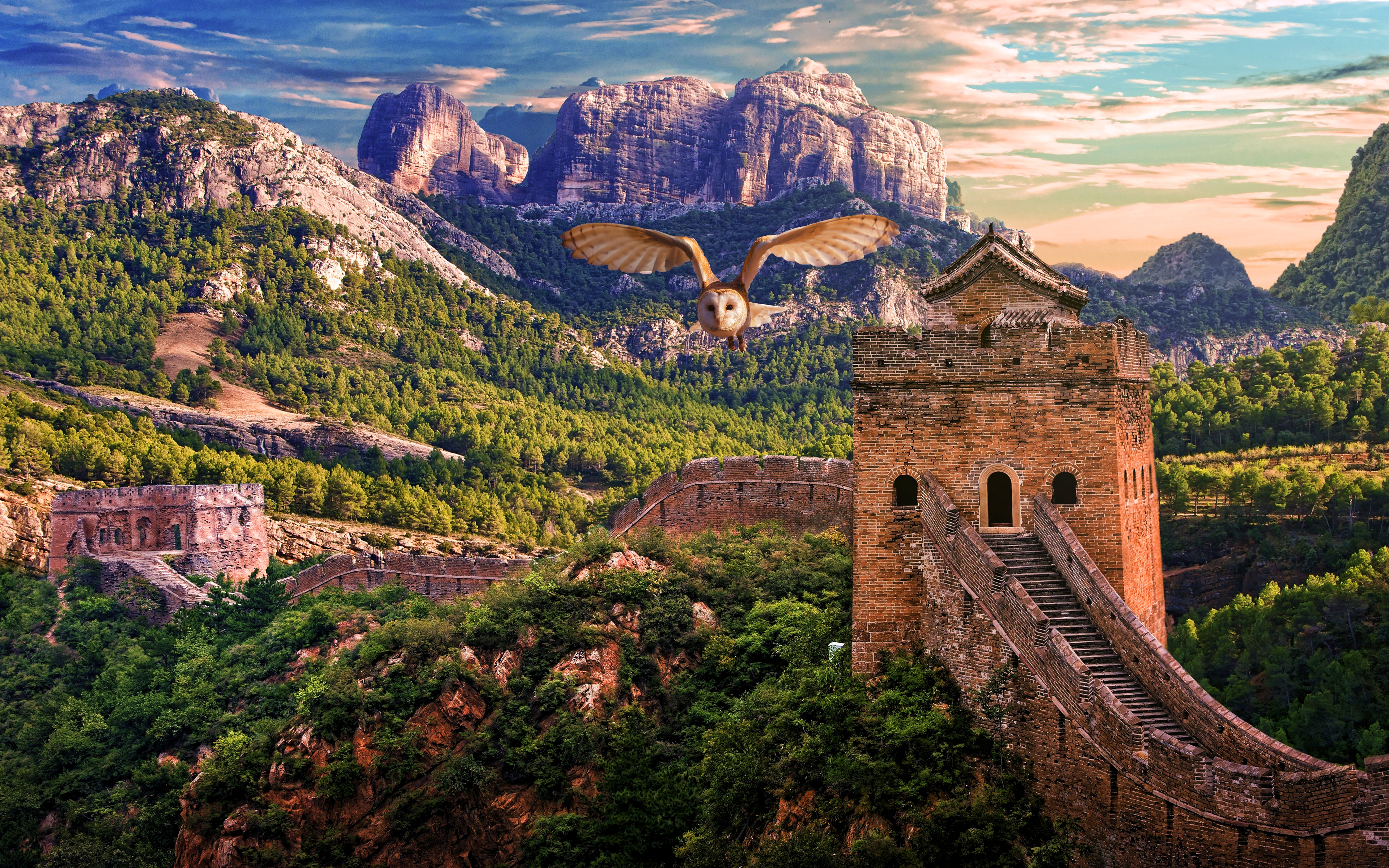 wallpaper Great Wall of China, 4k