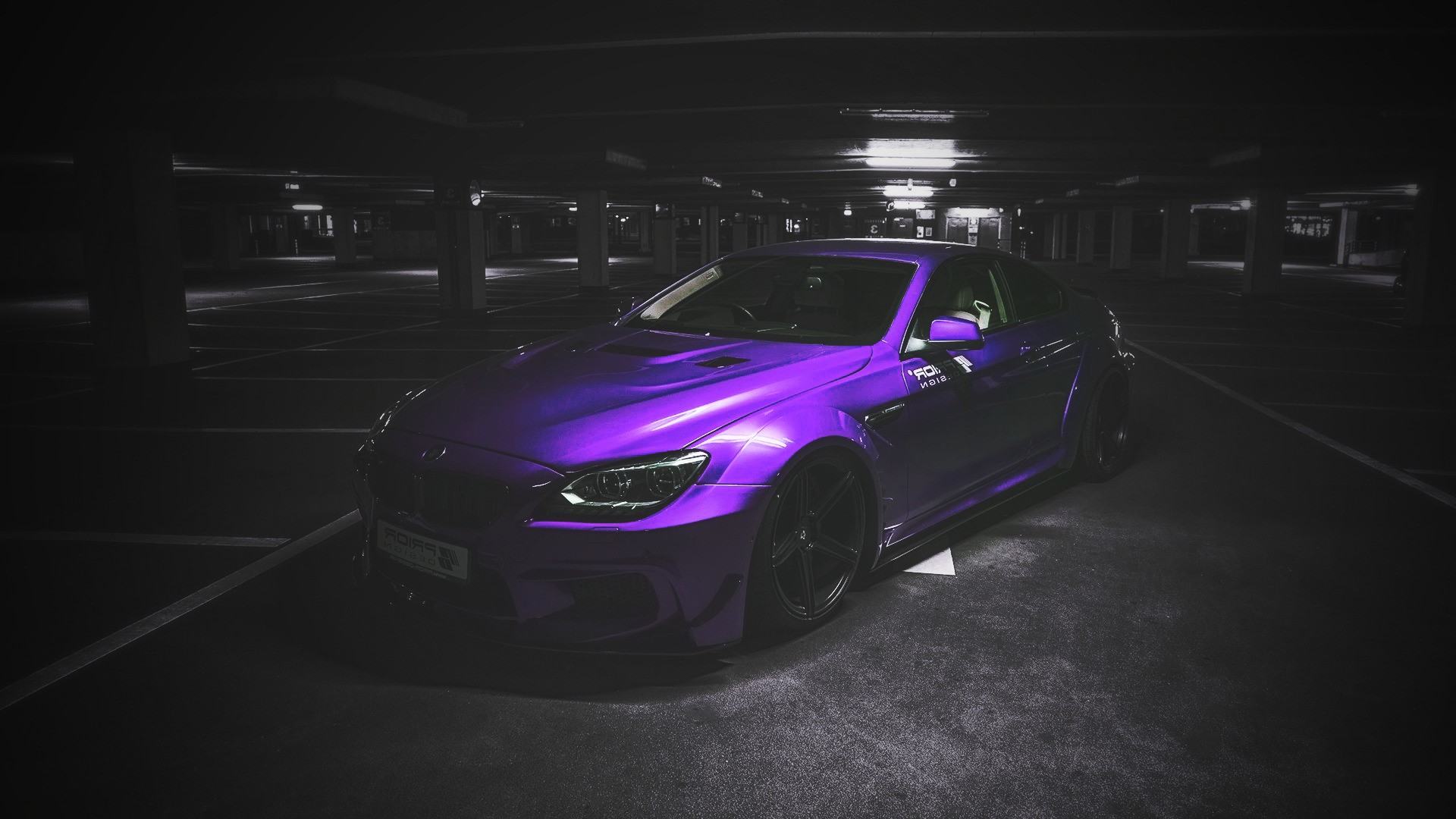 cars bmw selective coloring purple