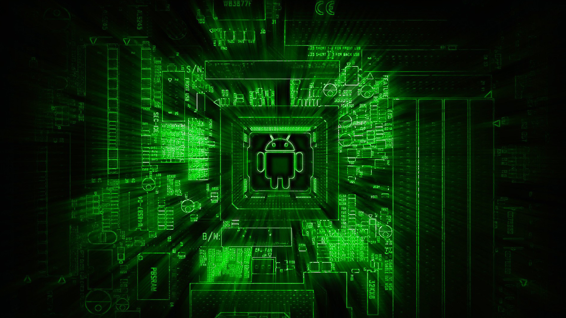 HD Green Neon Background