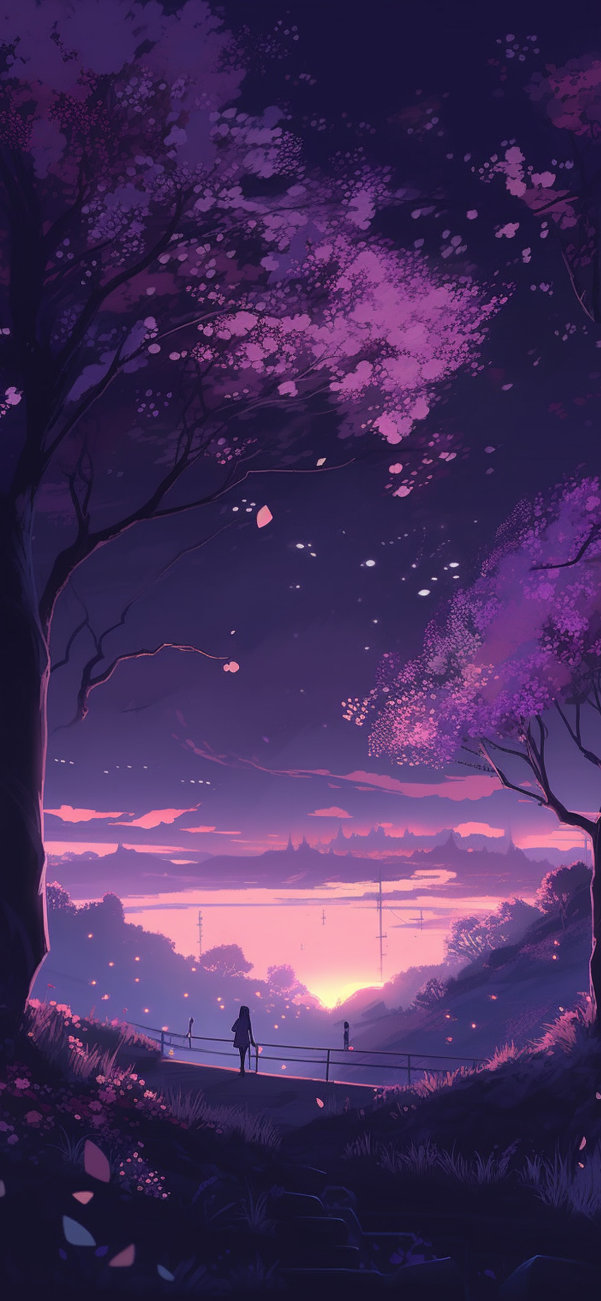 Night Purple Anime Wallpaper Purple Wallpaper iPhone 4k
