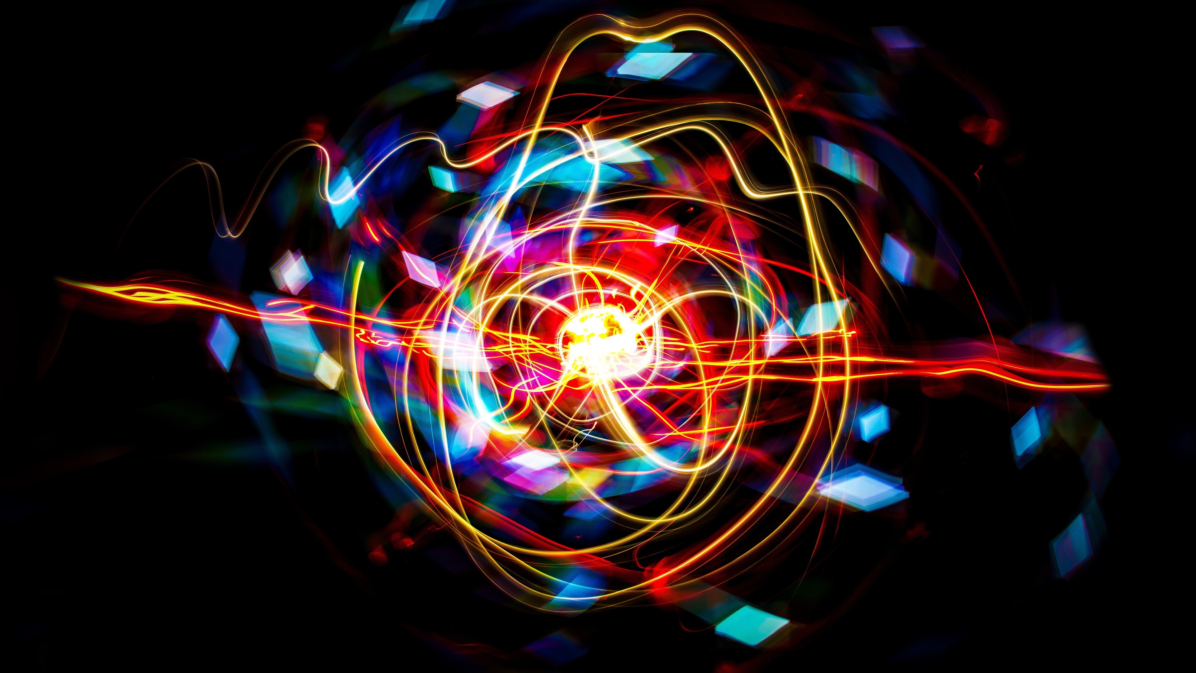 Wallpaper 4k Diamond Lights Waves 4k