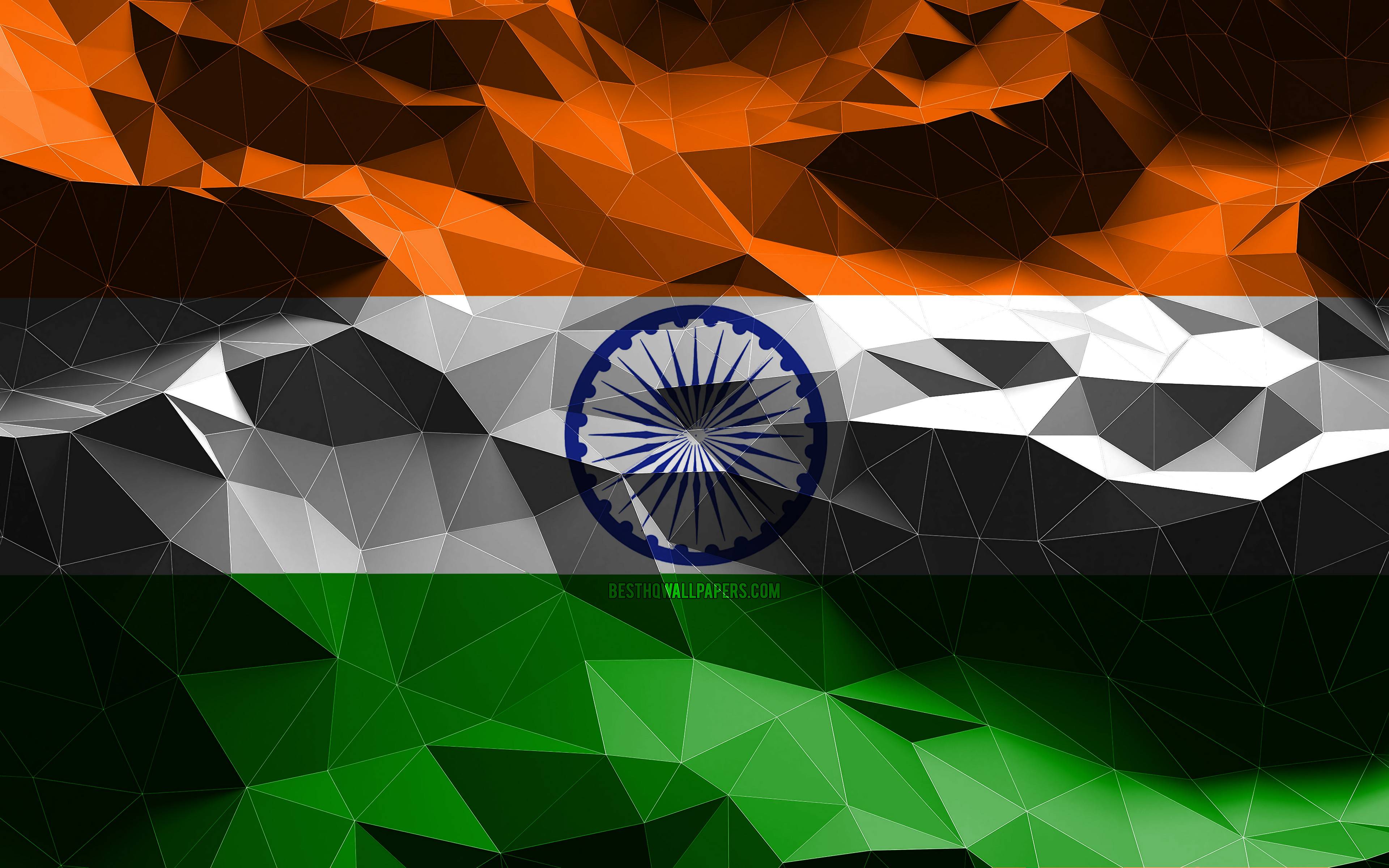 Download wallpaper 4k, Indian flag