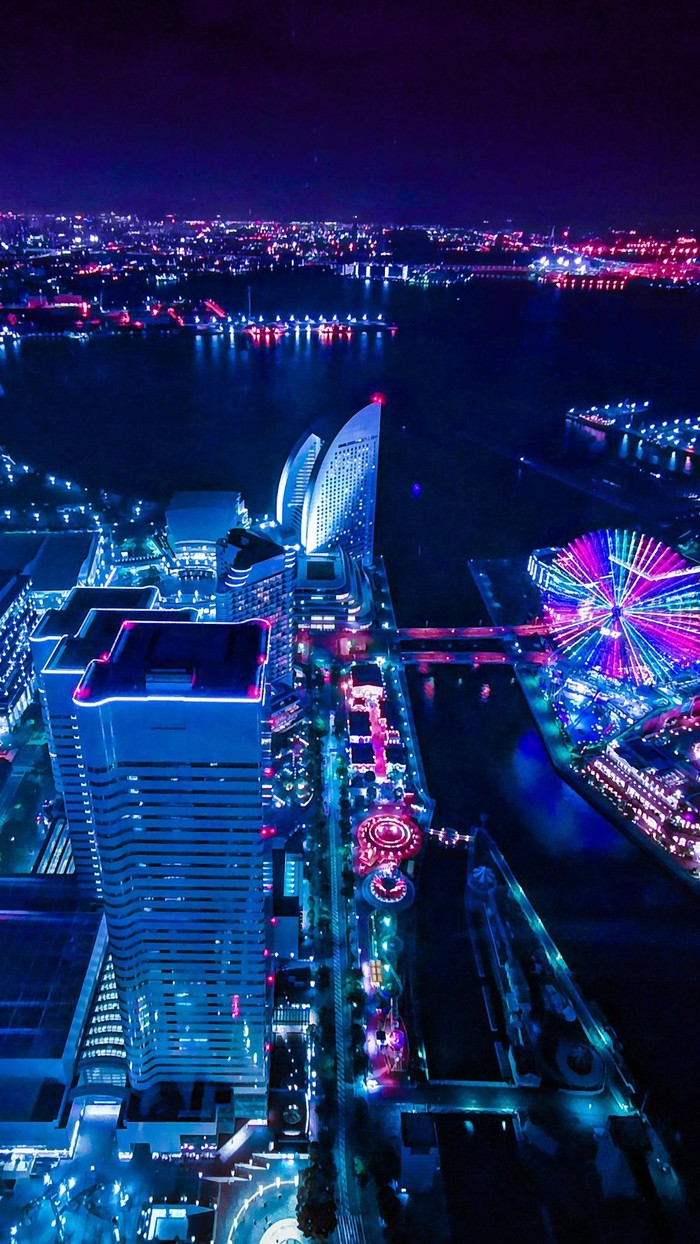 city, night, hd, neon, lights