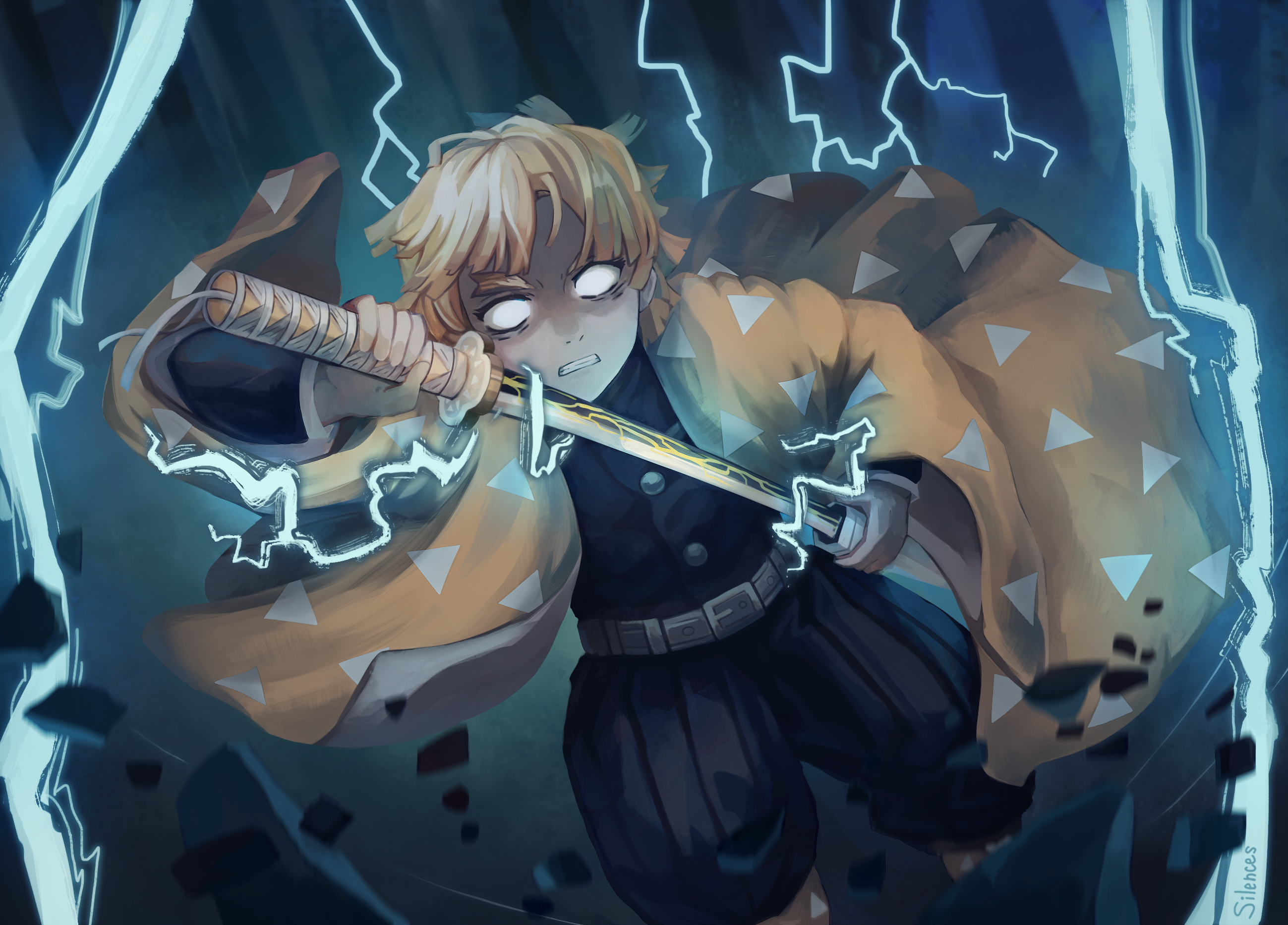 Zenitsu Agatsuma HD Wallpaper