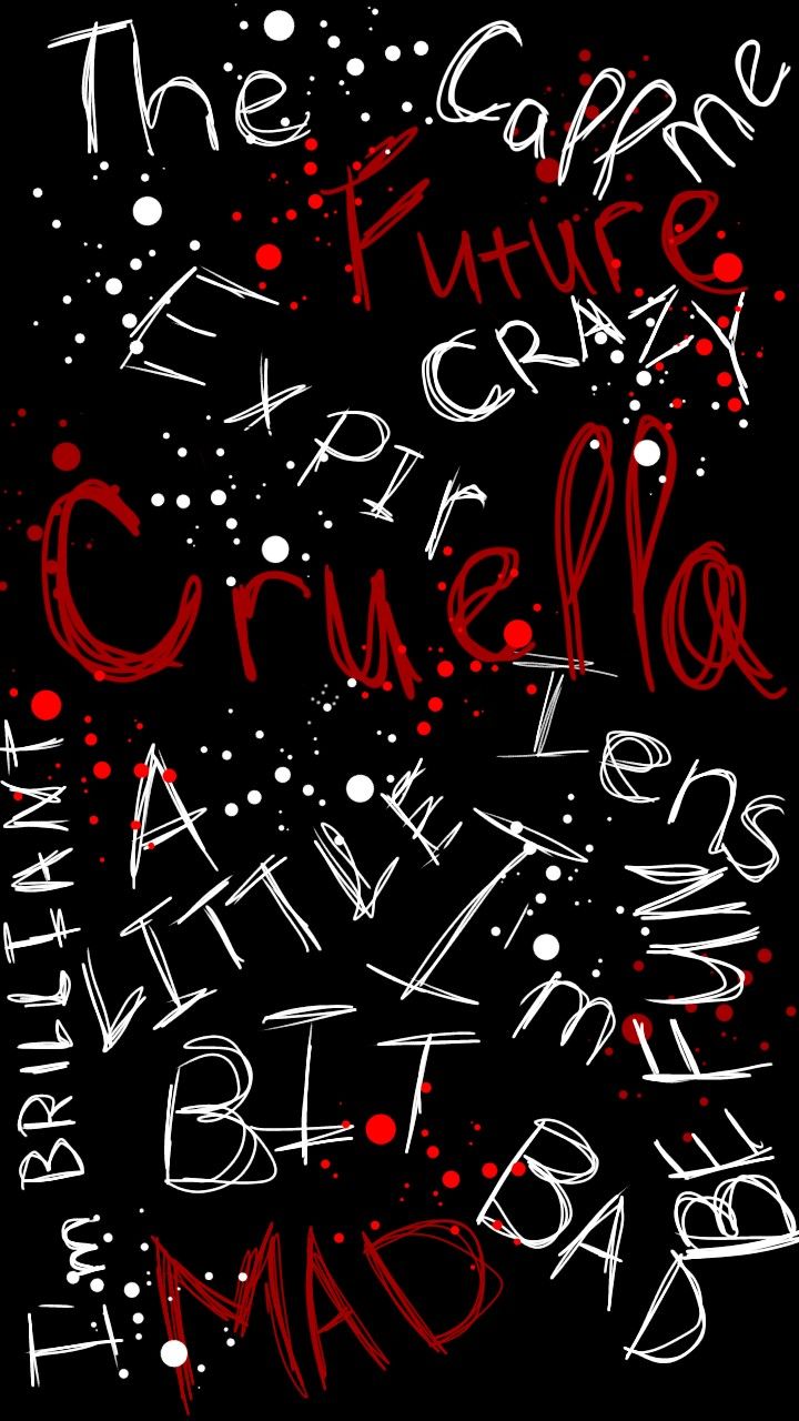 Cruella wallpaper. Роспись букв