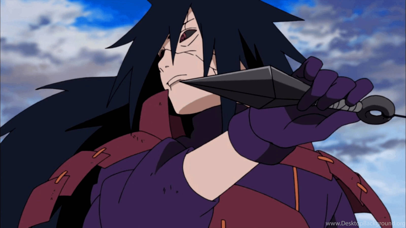 Download Rebirth Madara Uchiha With Kunai Wallpaper