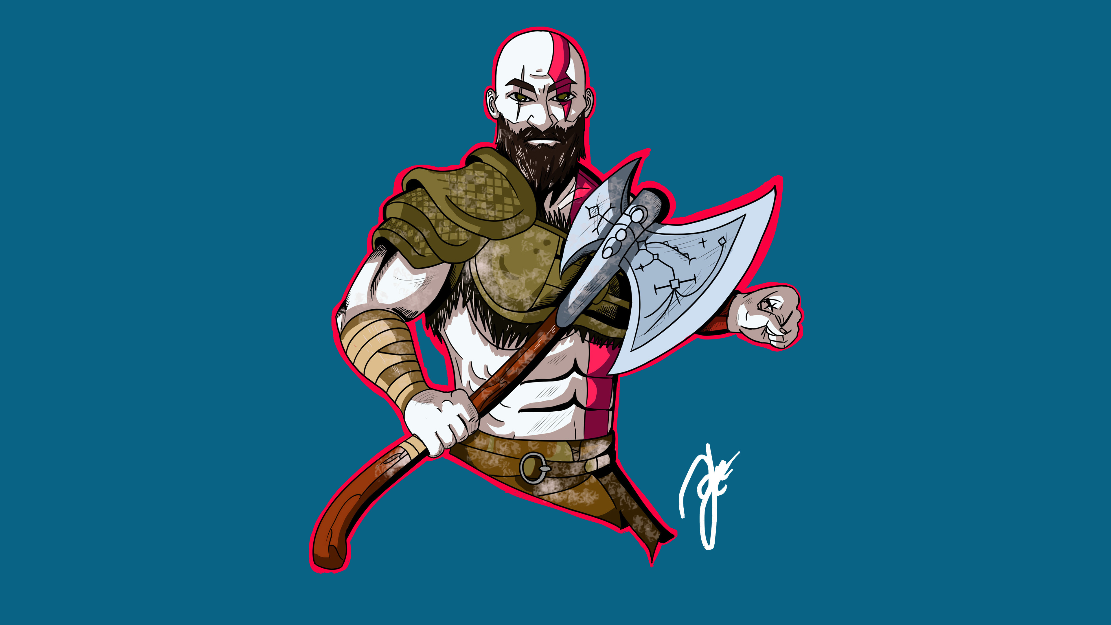 Wallpaper 4k Kratos God Of War Artwork