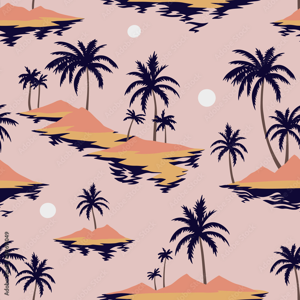 Vintage seamless island pattern