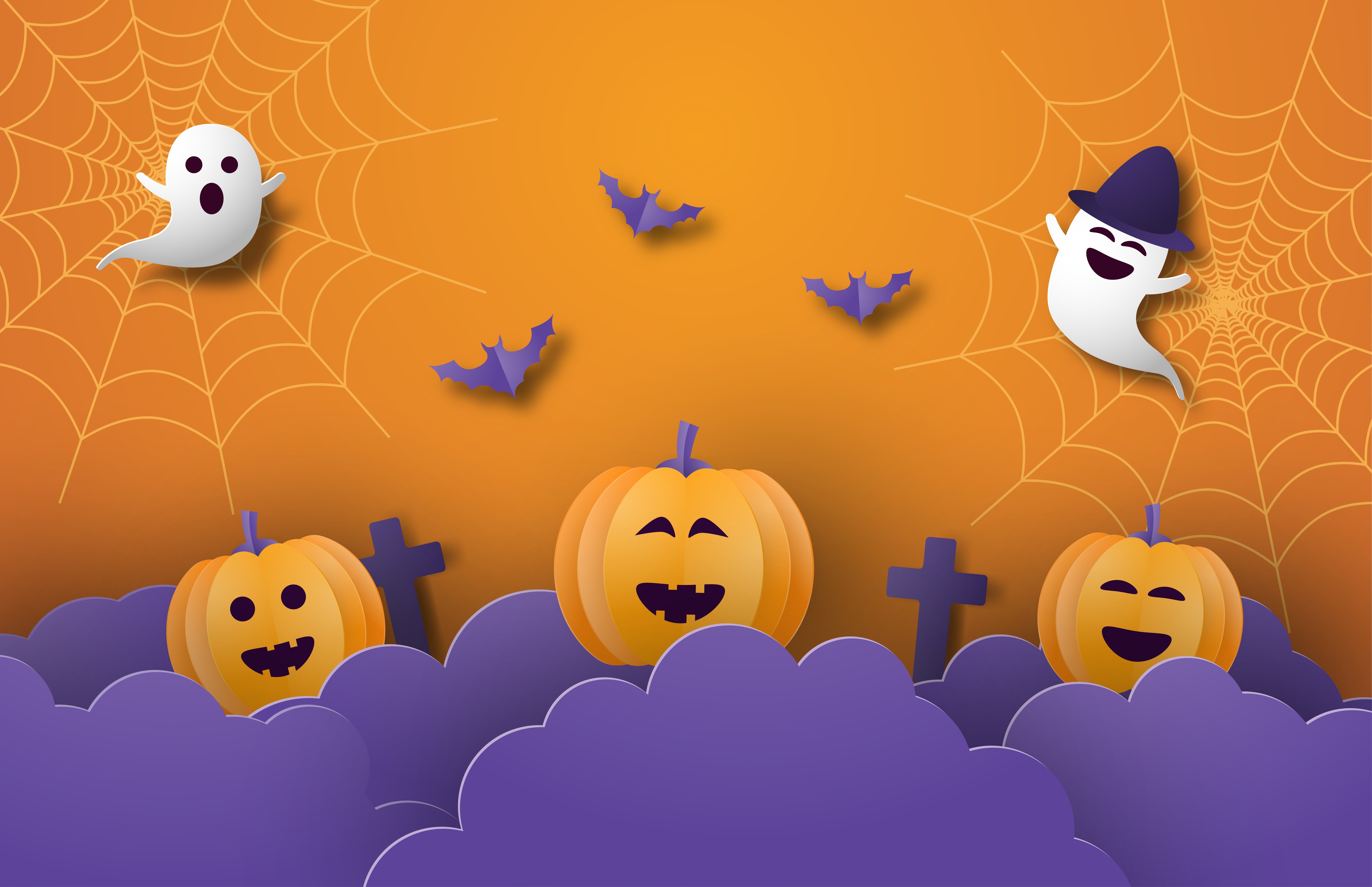 Halloween 4k Orange Wallpaper