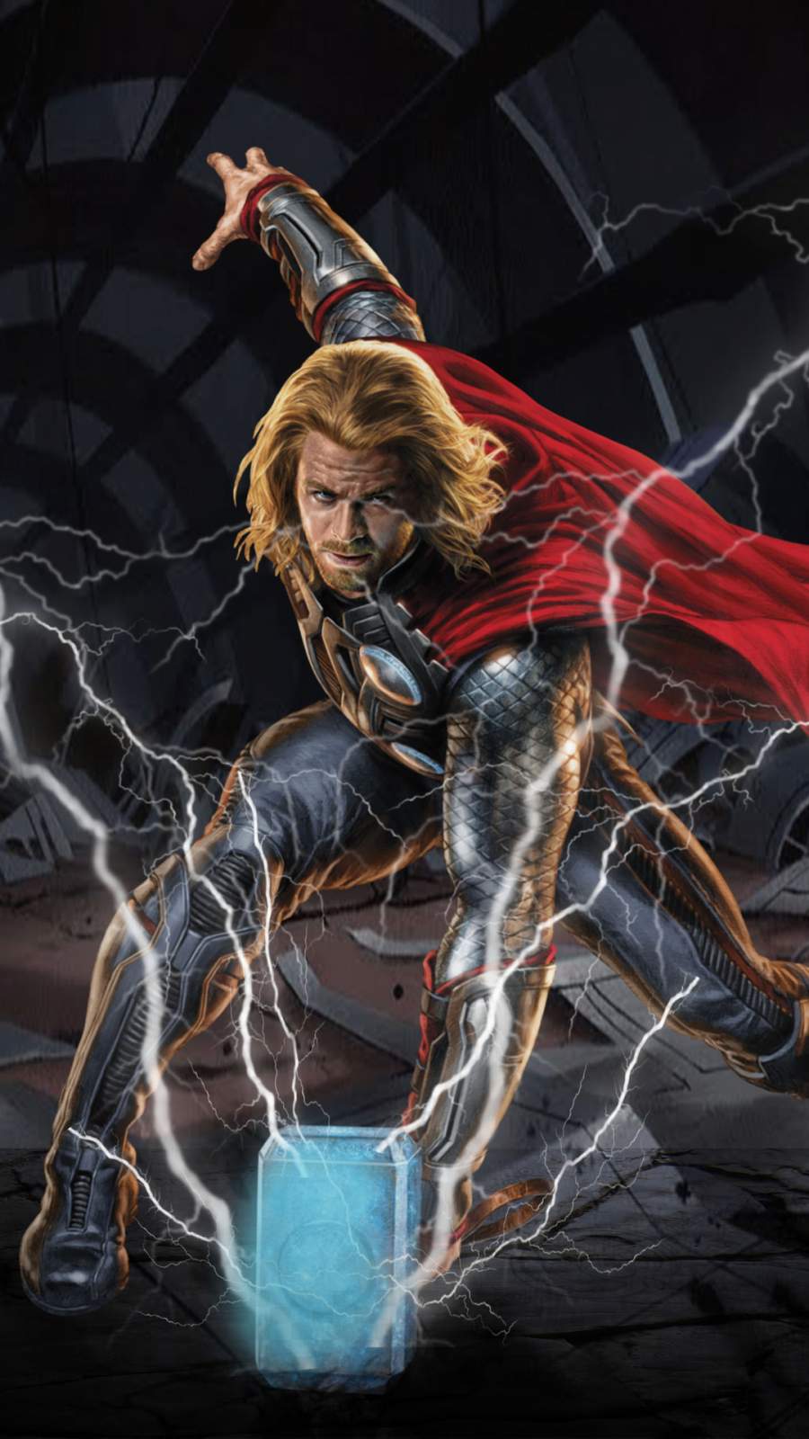 Thor Thunder Art iPhone Wallpaper