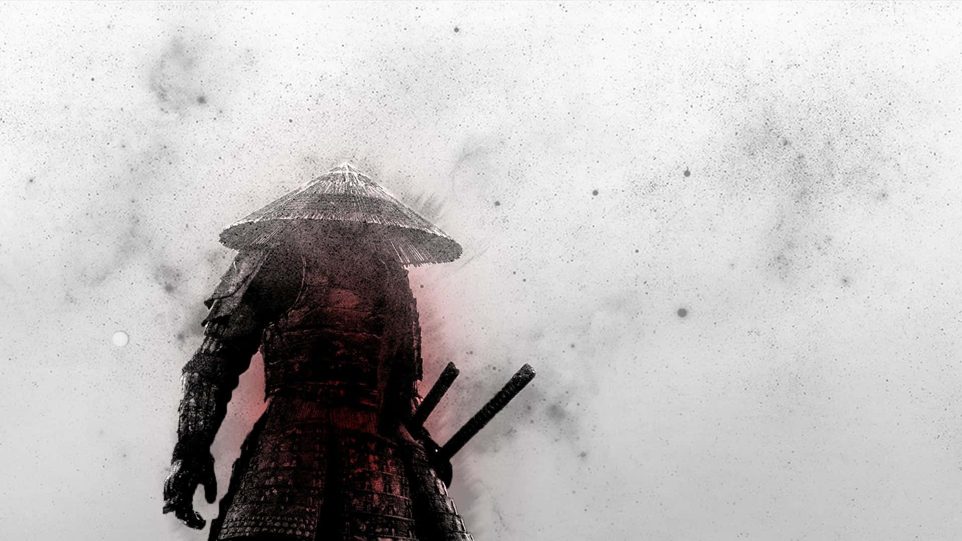 Download Ronin warrior standing strong with a sword under a cherry blossom tree Wallpaper