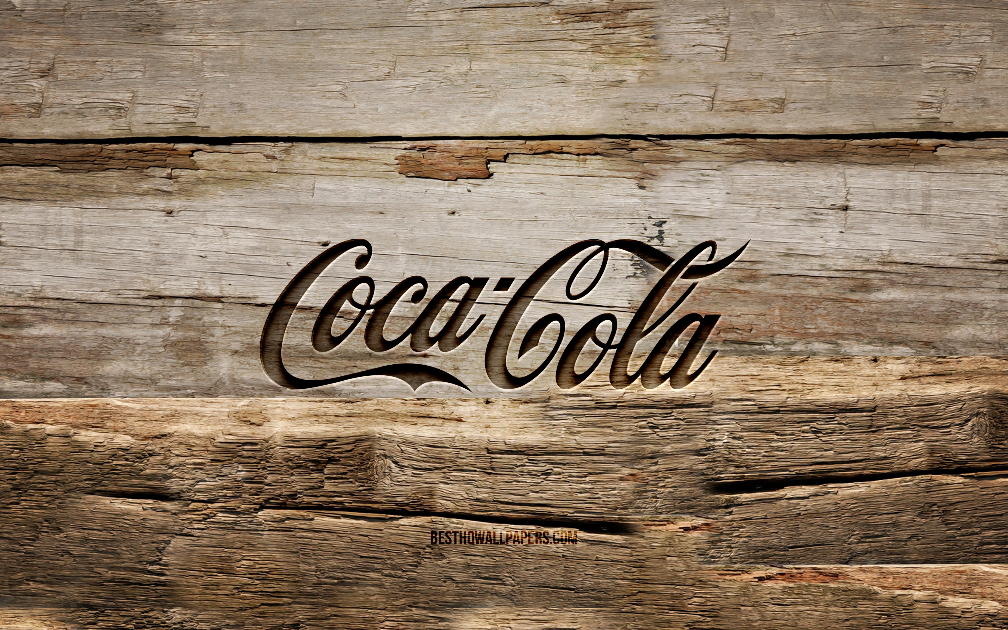 Download Wallpaper Coca Cola Wooden