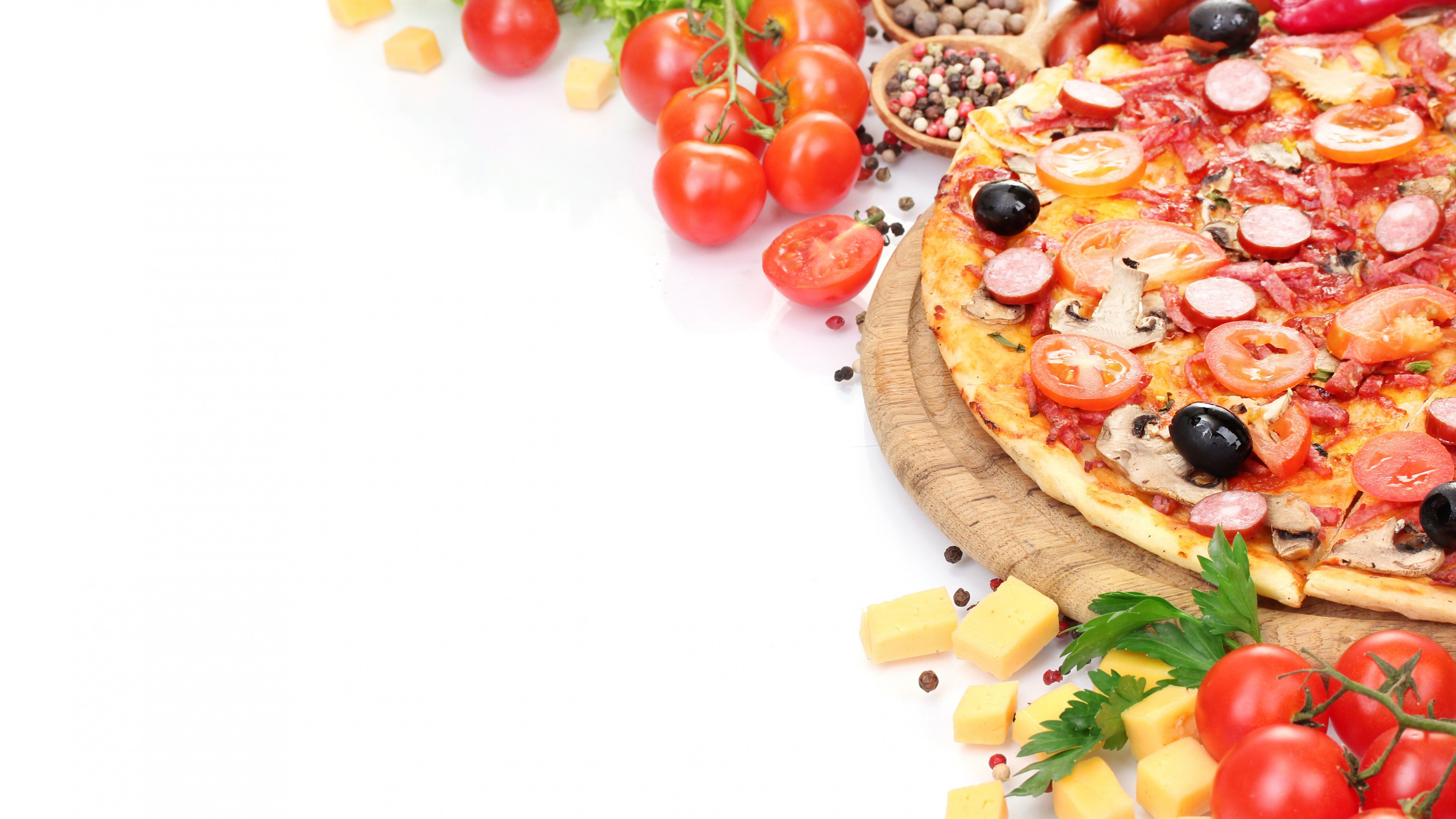Wallpaper pizza, tomato, 5k, Food