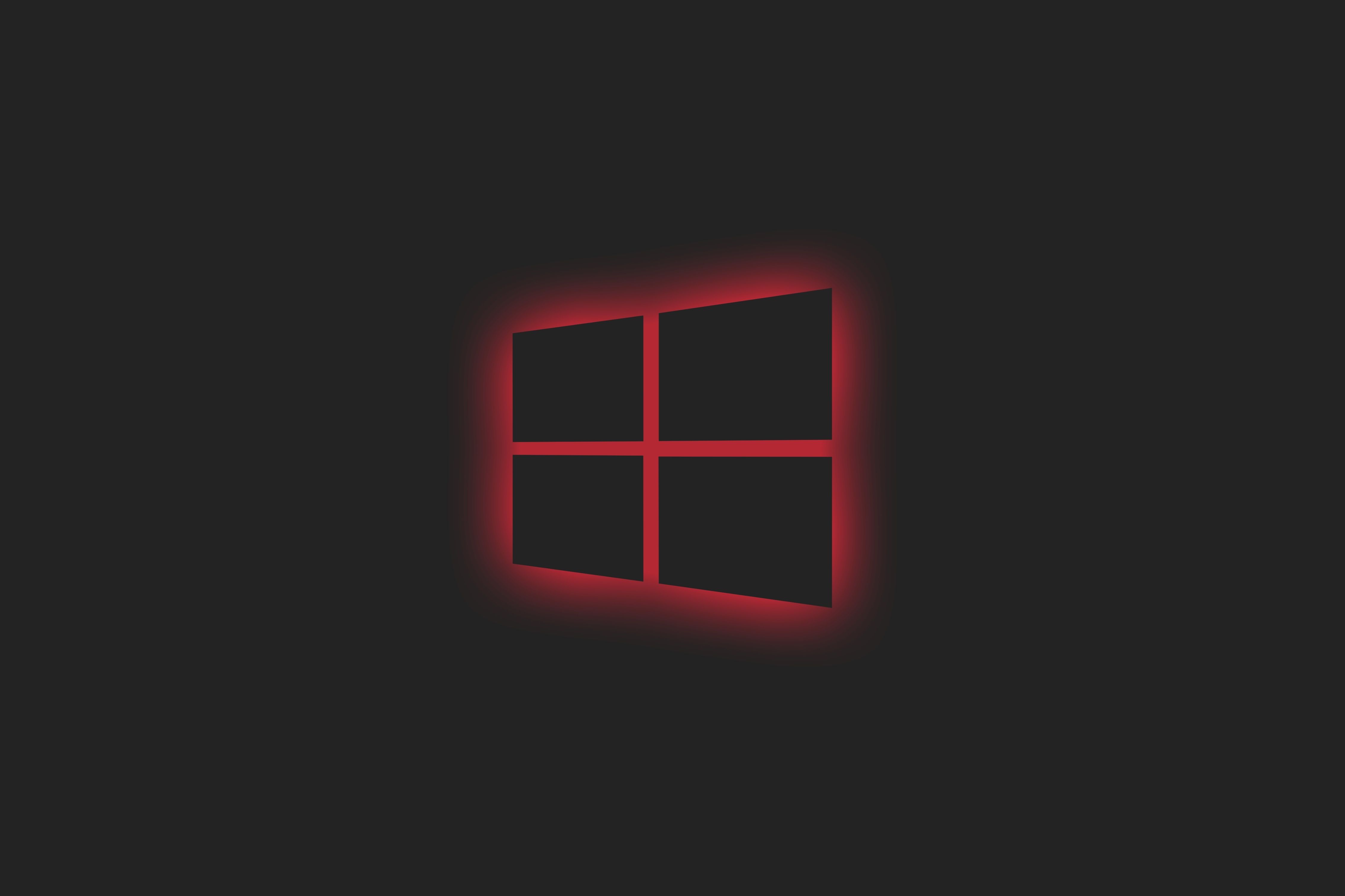 Windows 10 Logo Red Neon Wallpaper, HD