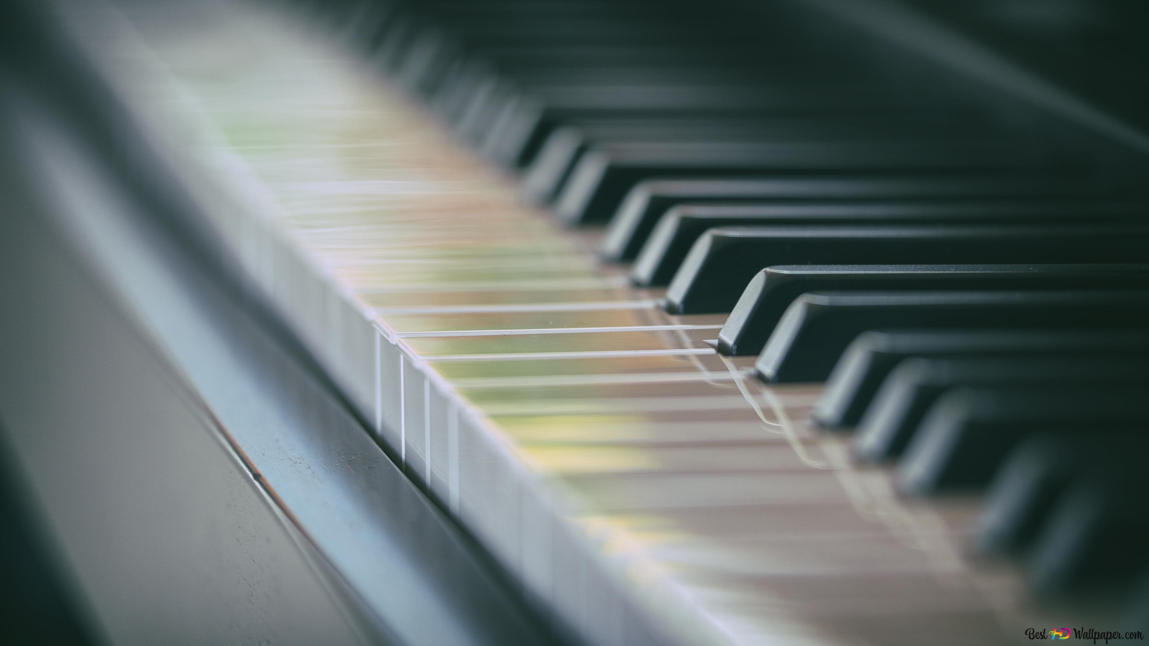 Piano keys close up 4K wallpaper download