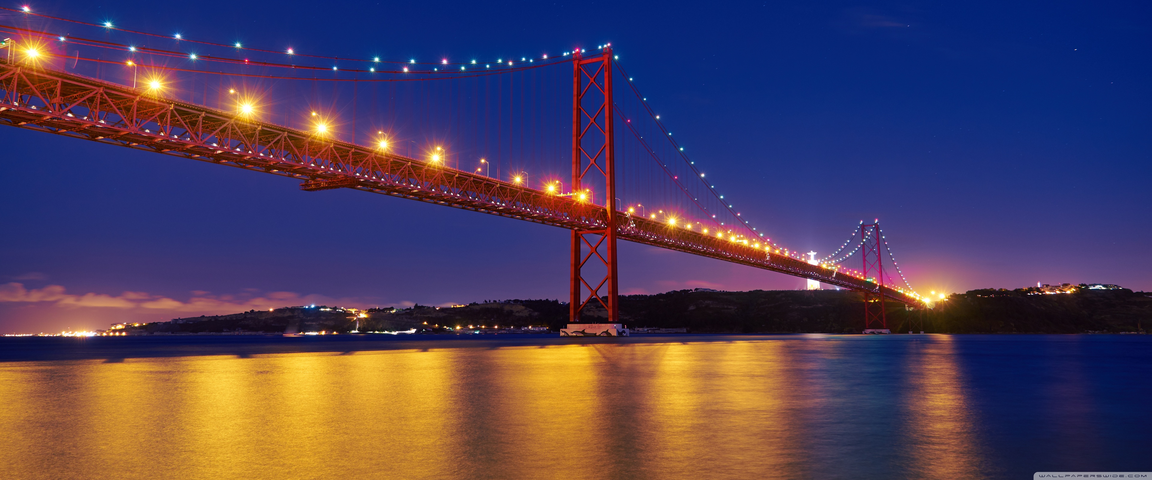 De Abril Bridge Tagus River Portugal 4K