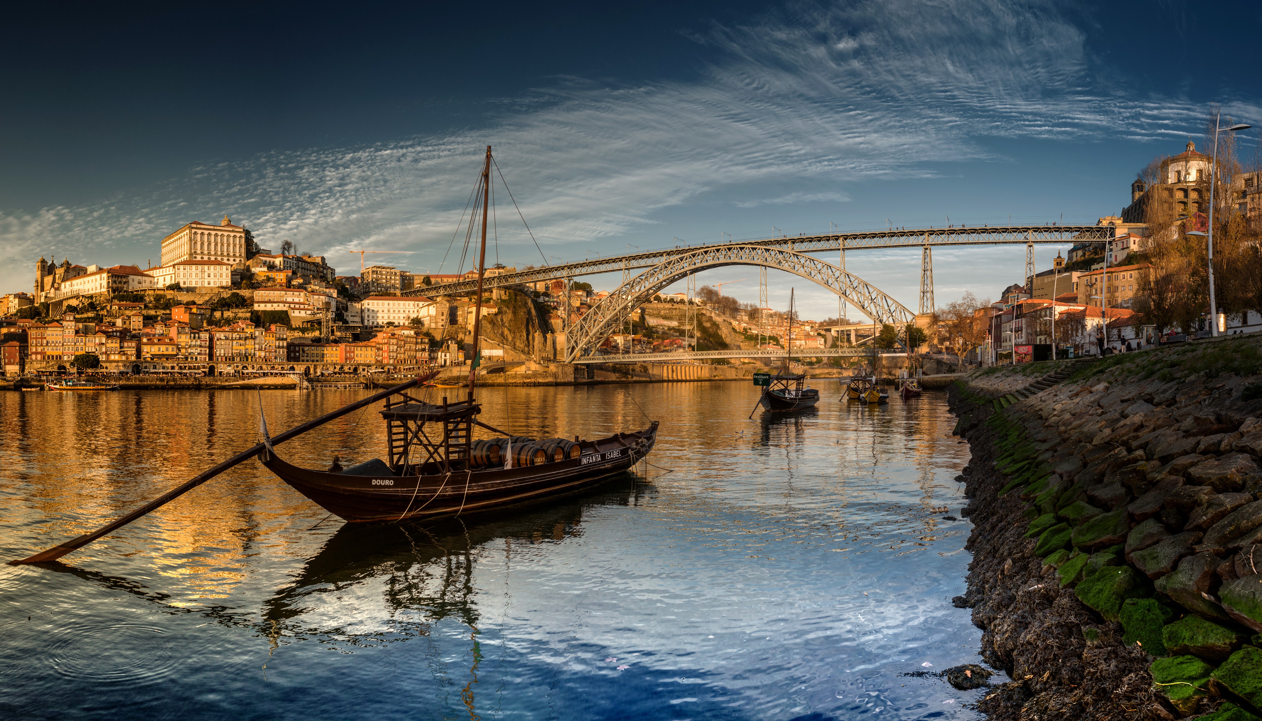4K, Portugal, Houses, Rivers