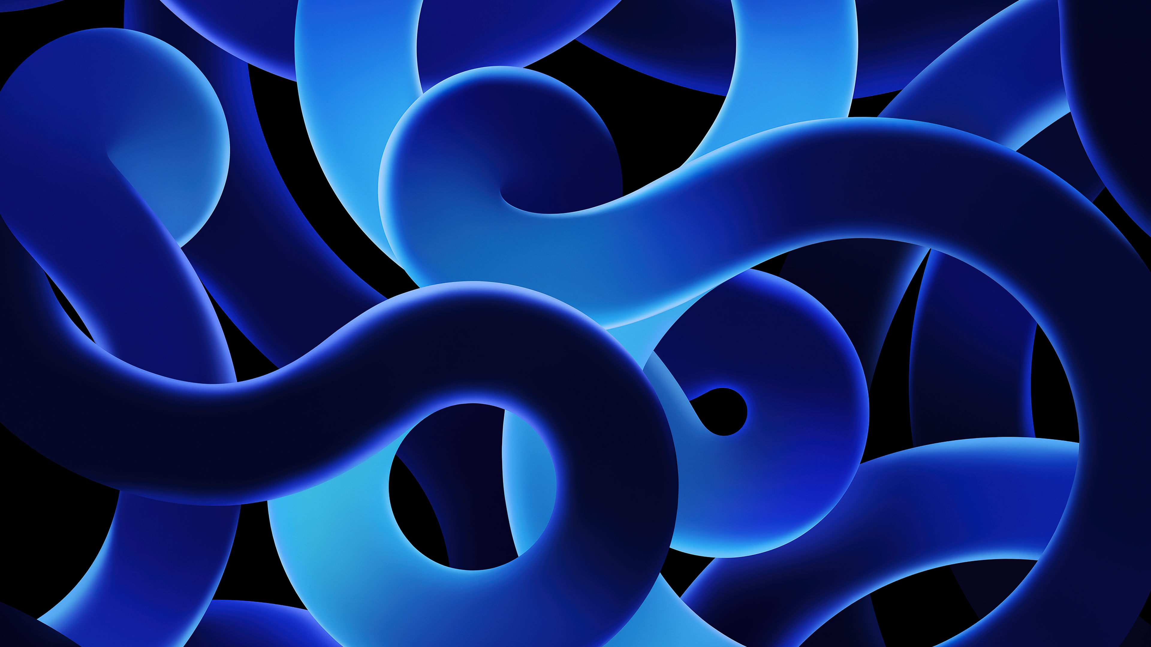 iPad Air 2022 Wallpaper 4K, Blue background, Stock, Dark Mode