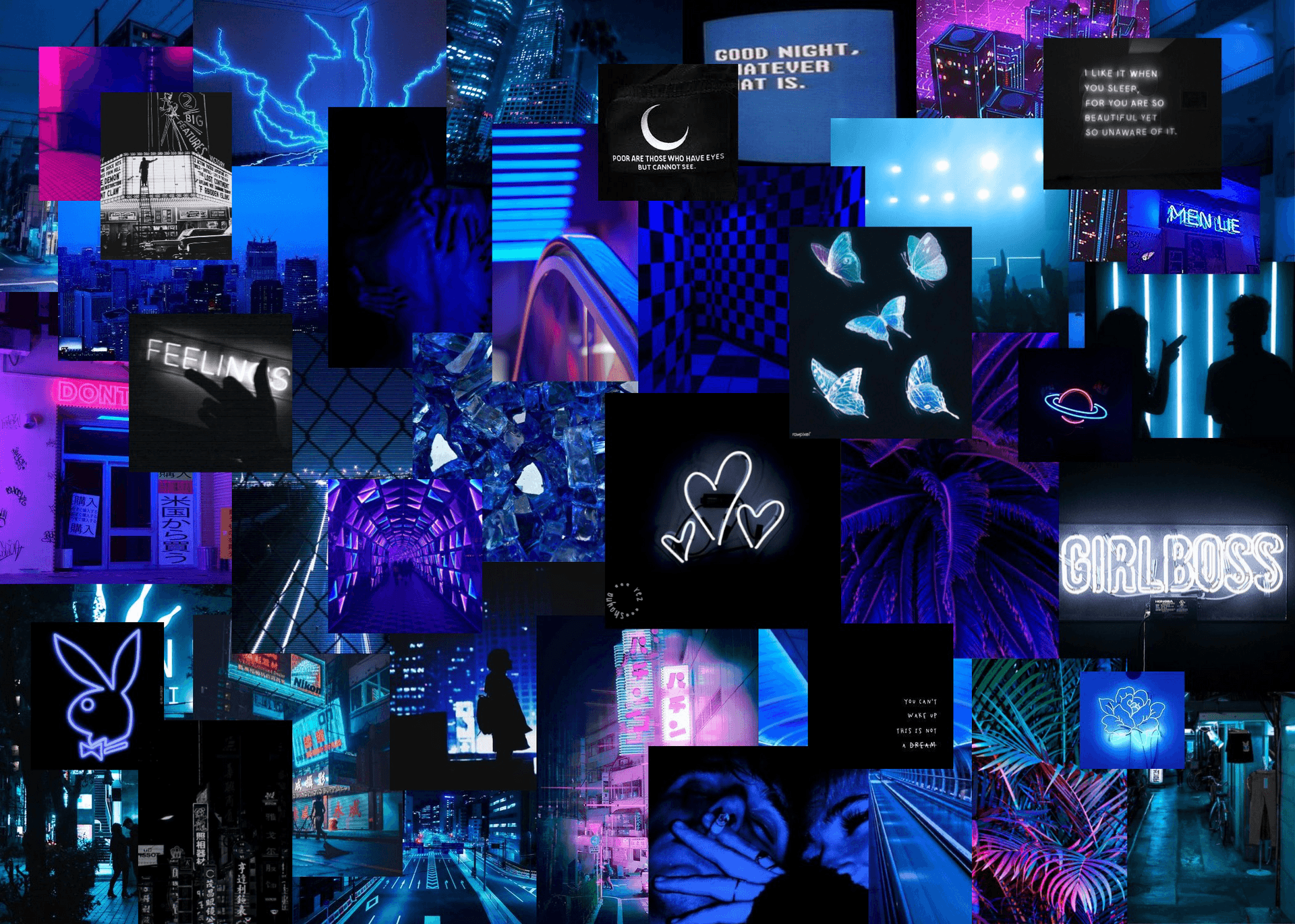 Neon Blue Aesthetic Picture