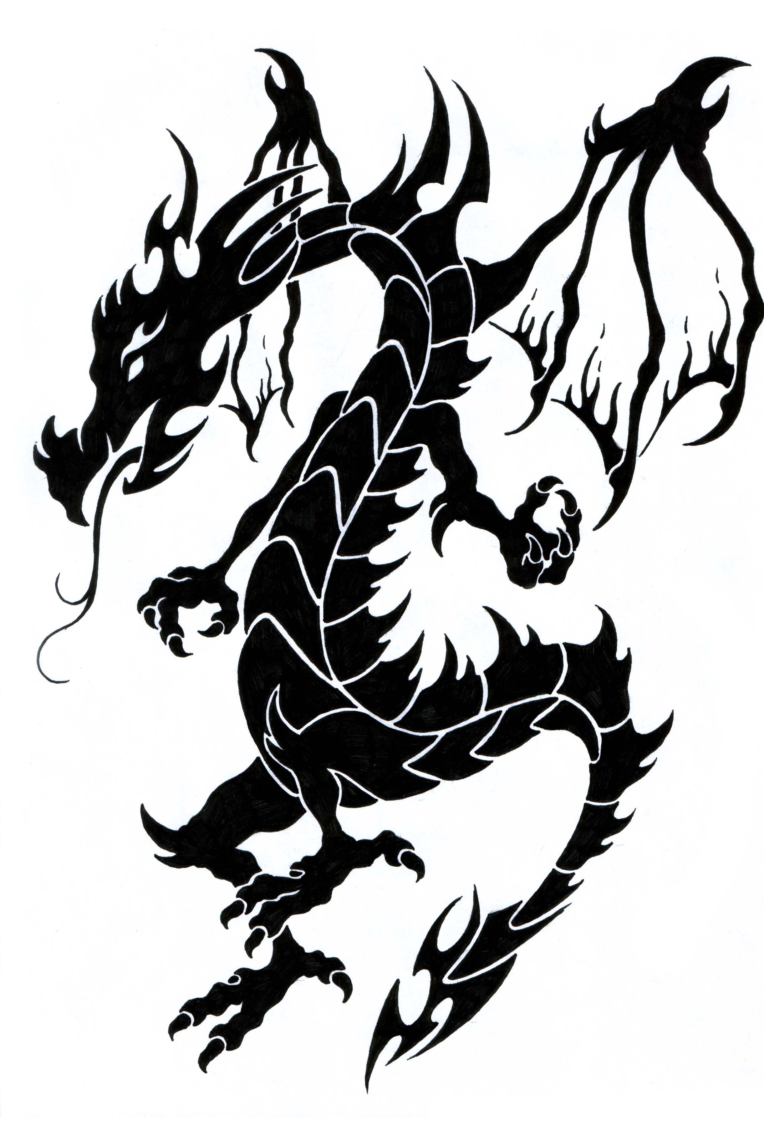 Black And White Dragon Tattoos