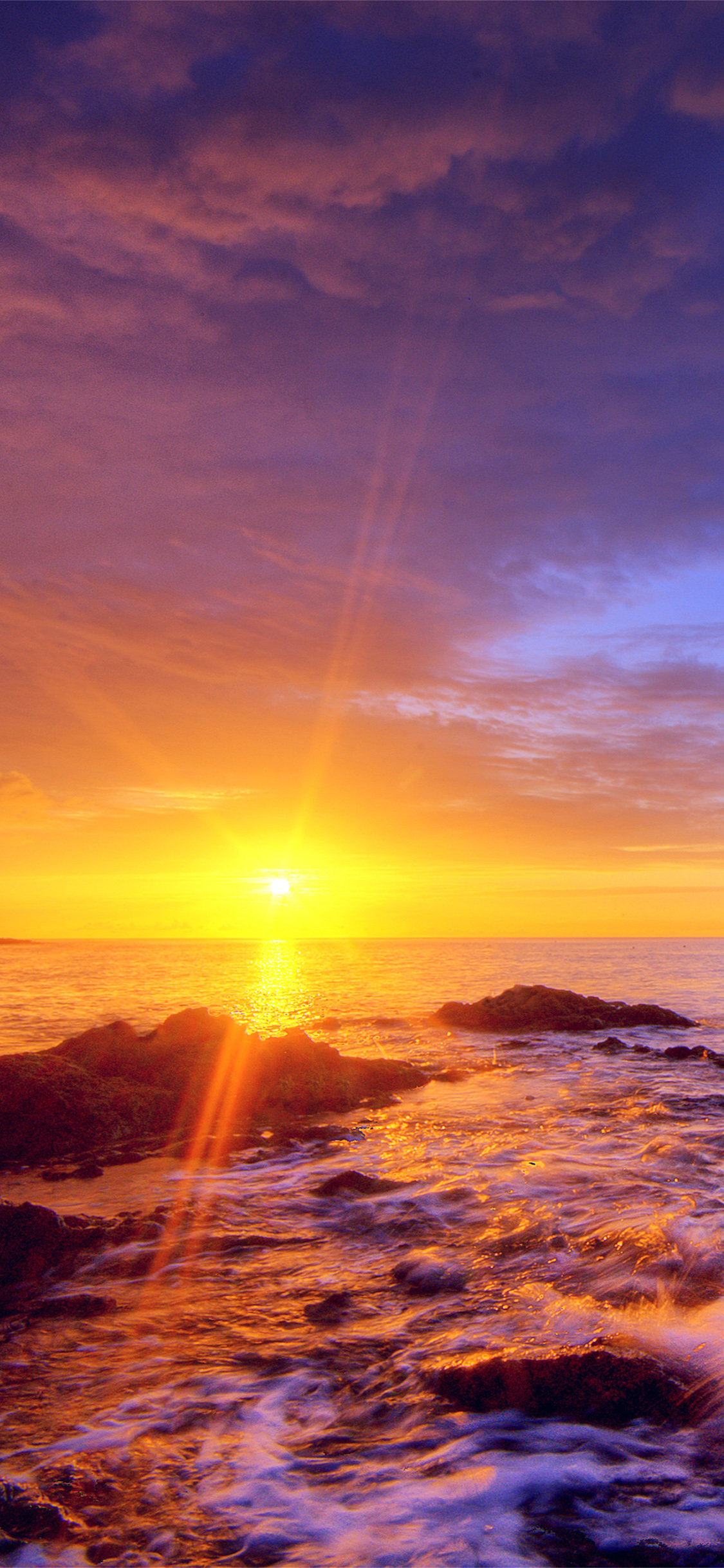 Sunshine Evening Sunset Beach Rock