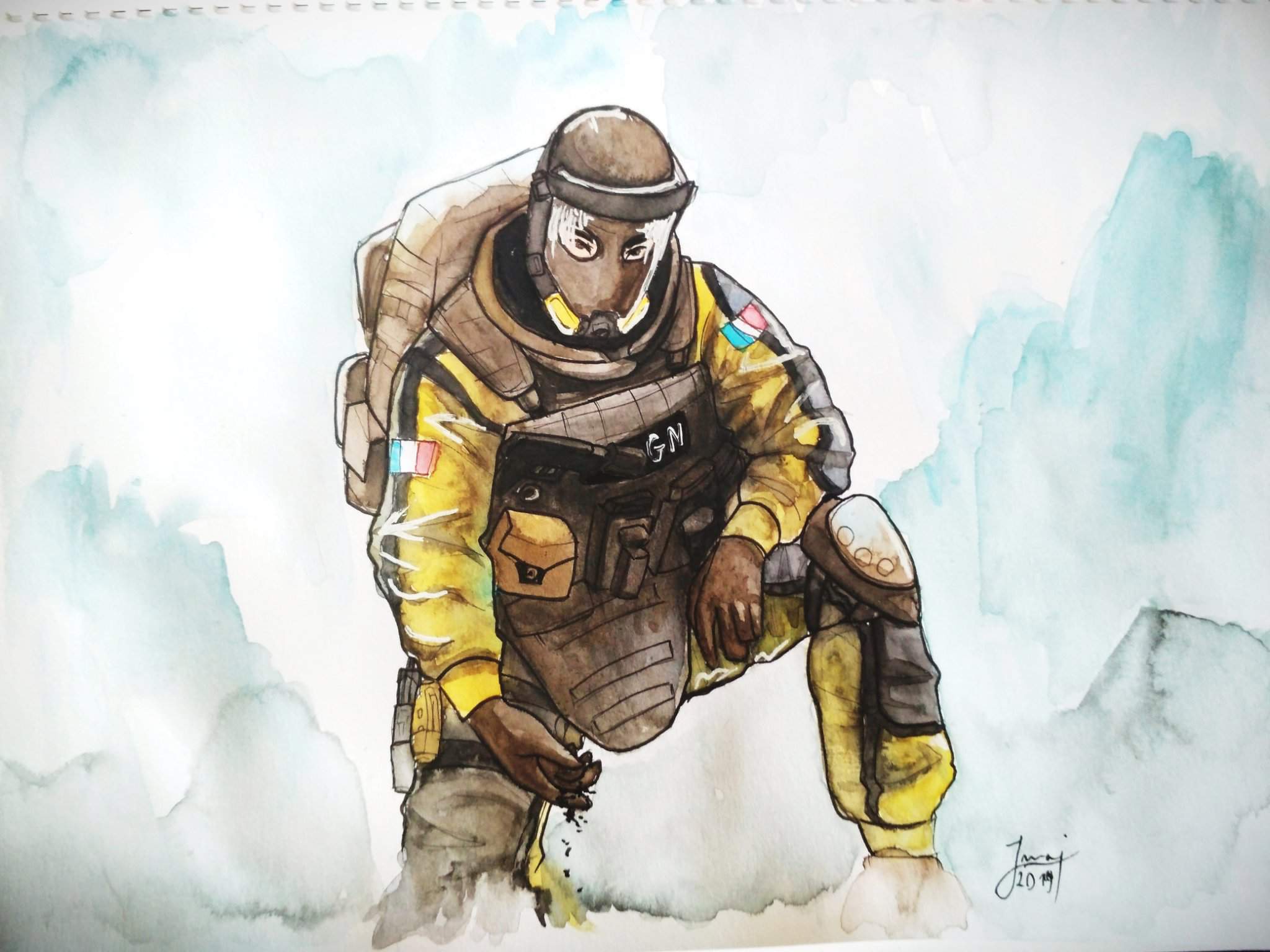 Lion Watercolor Painting. Rainbow Six