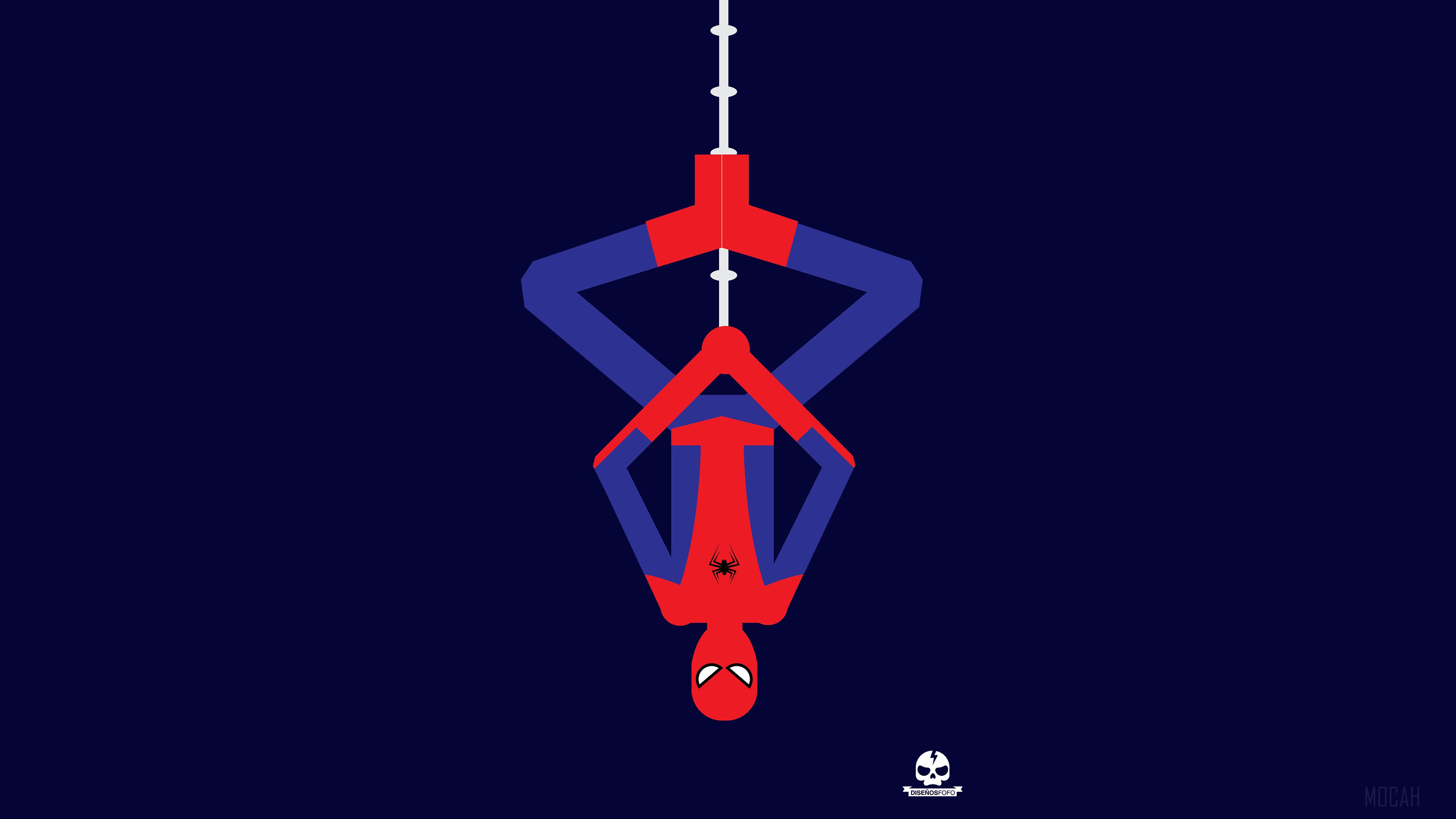 Spiderman Upside Down Minimalism 4k