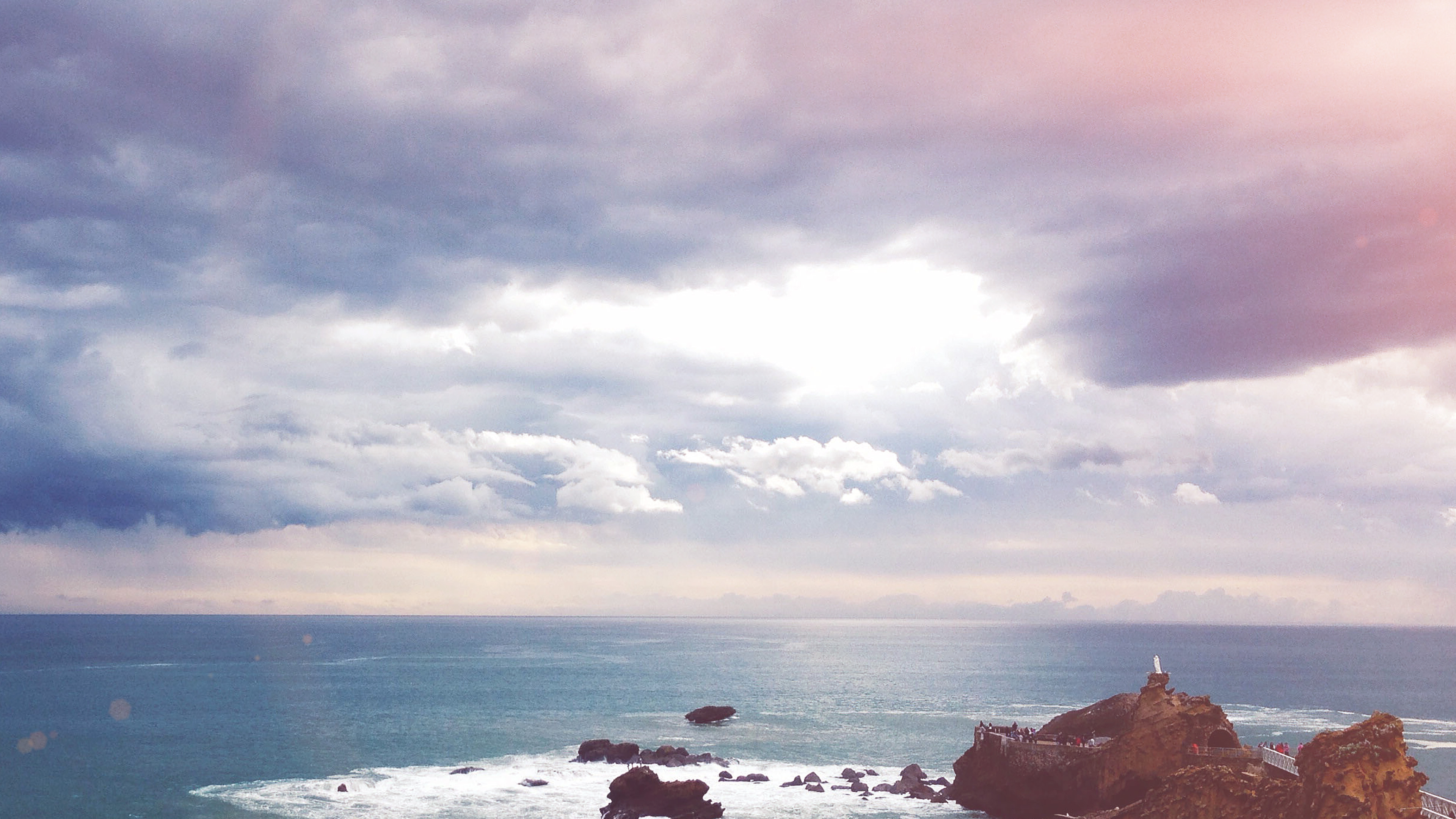 Sea Summer Rocks Mountain Blue Flare