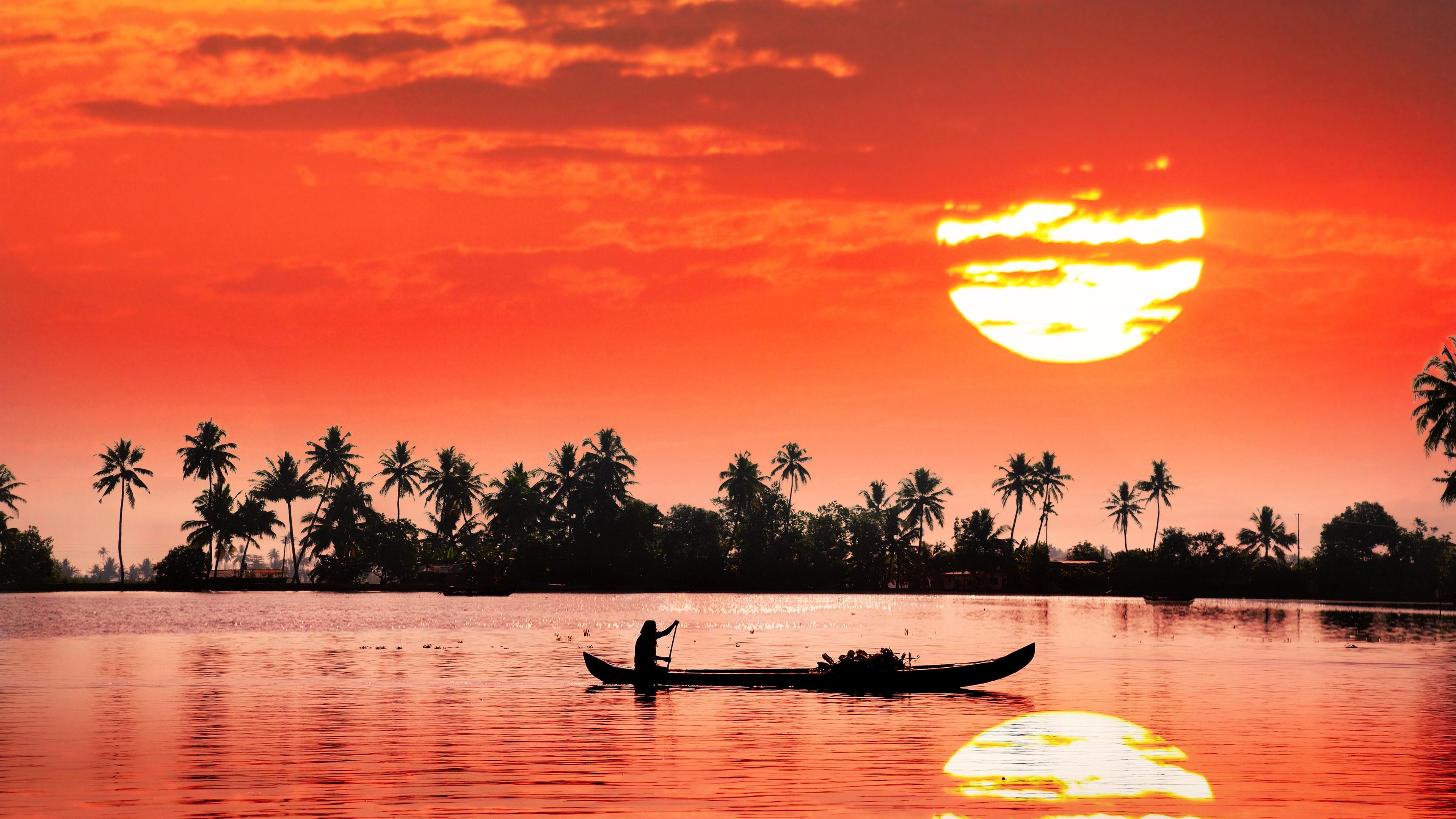 Kochi Kerala India Red Sky Sunset