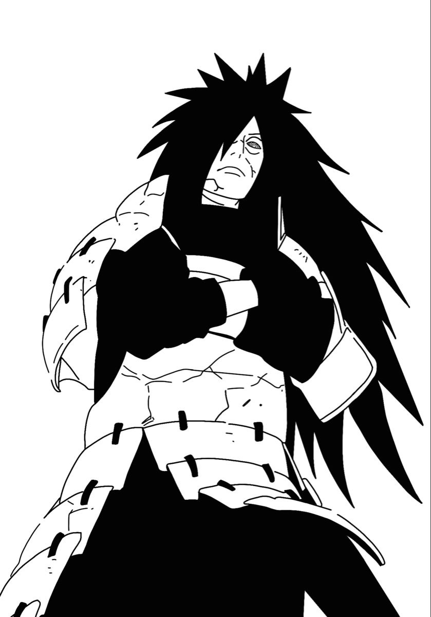 uchiha madara black and white