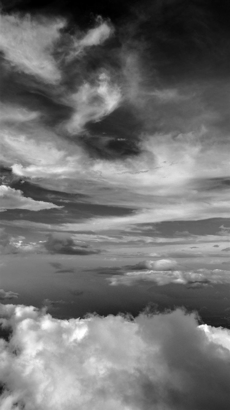 Cloud Sky Nature Dark Bw iPhone 8