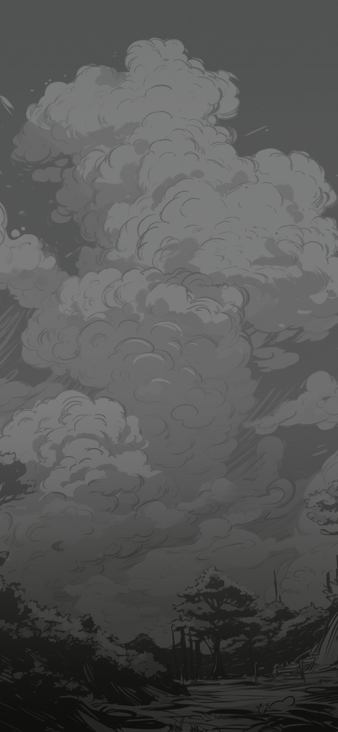 Clouds Black & White Wallpaper