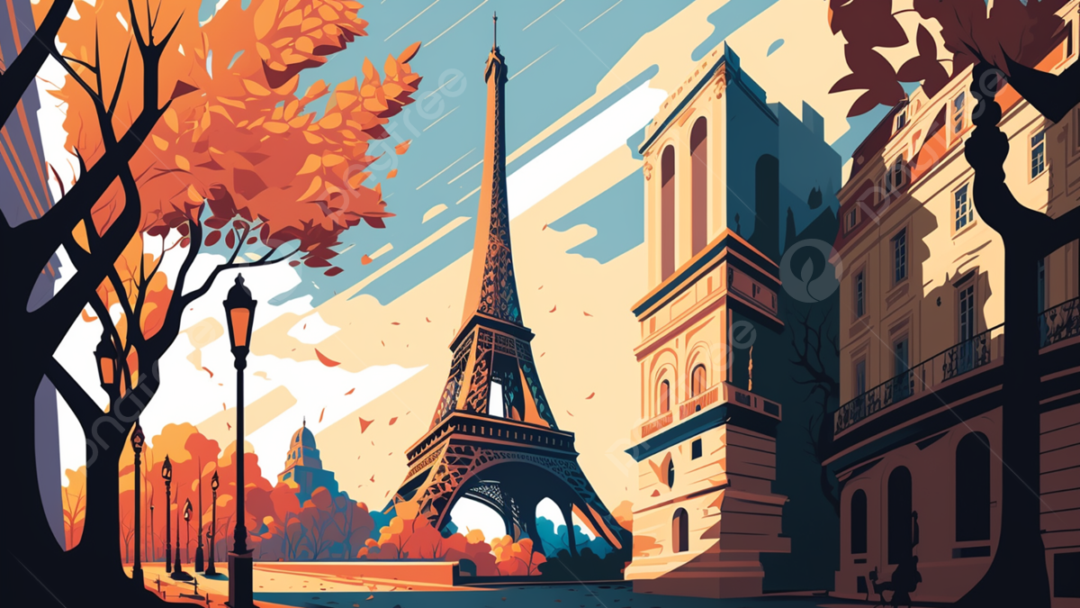 Autumn Background Of The Eiffel Tower