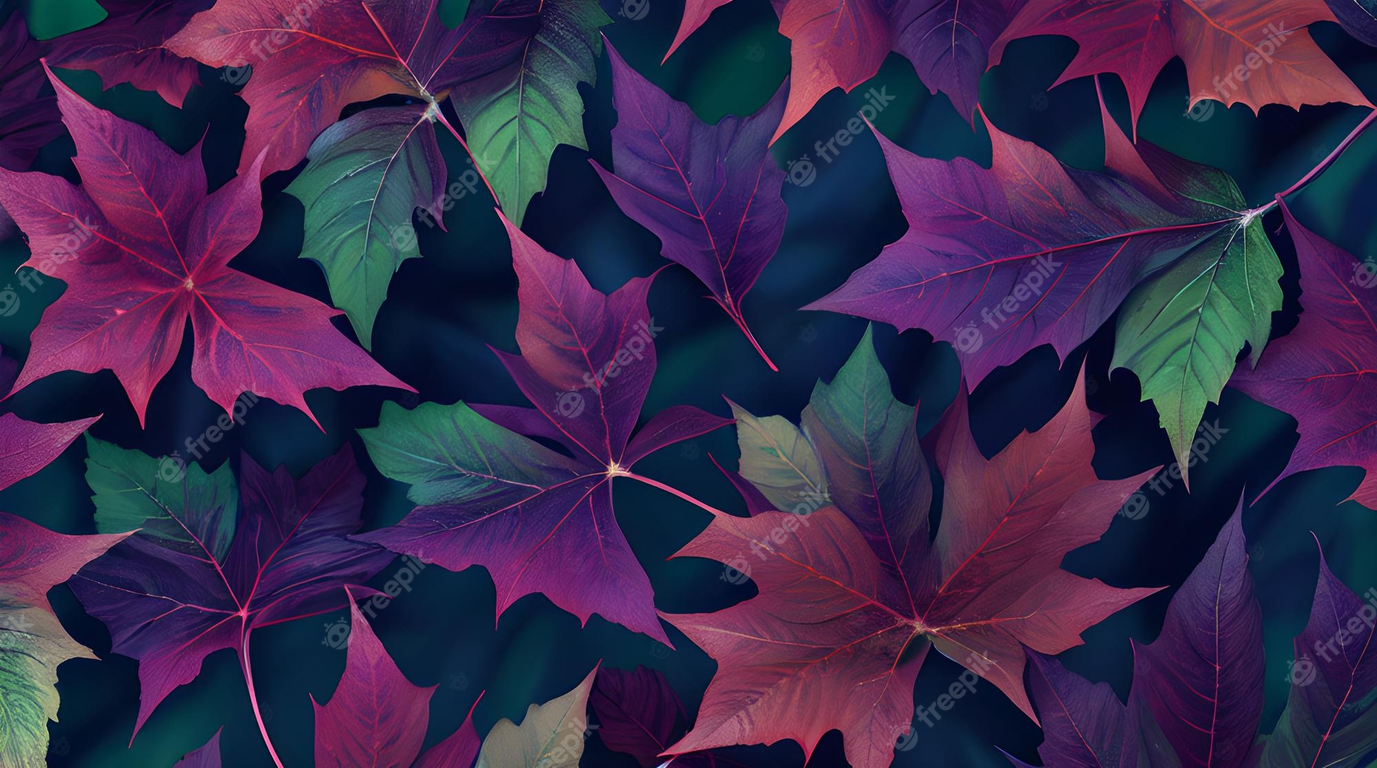 Wallpaper with a colorful leaf