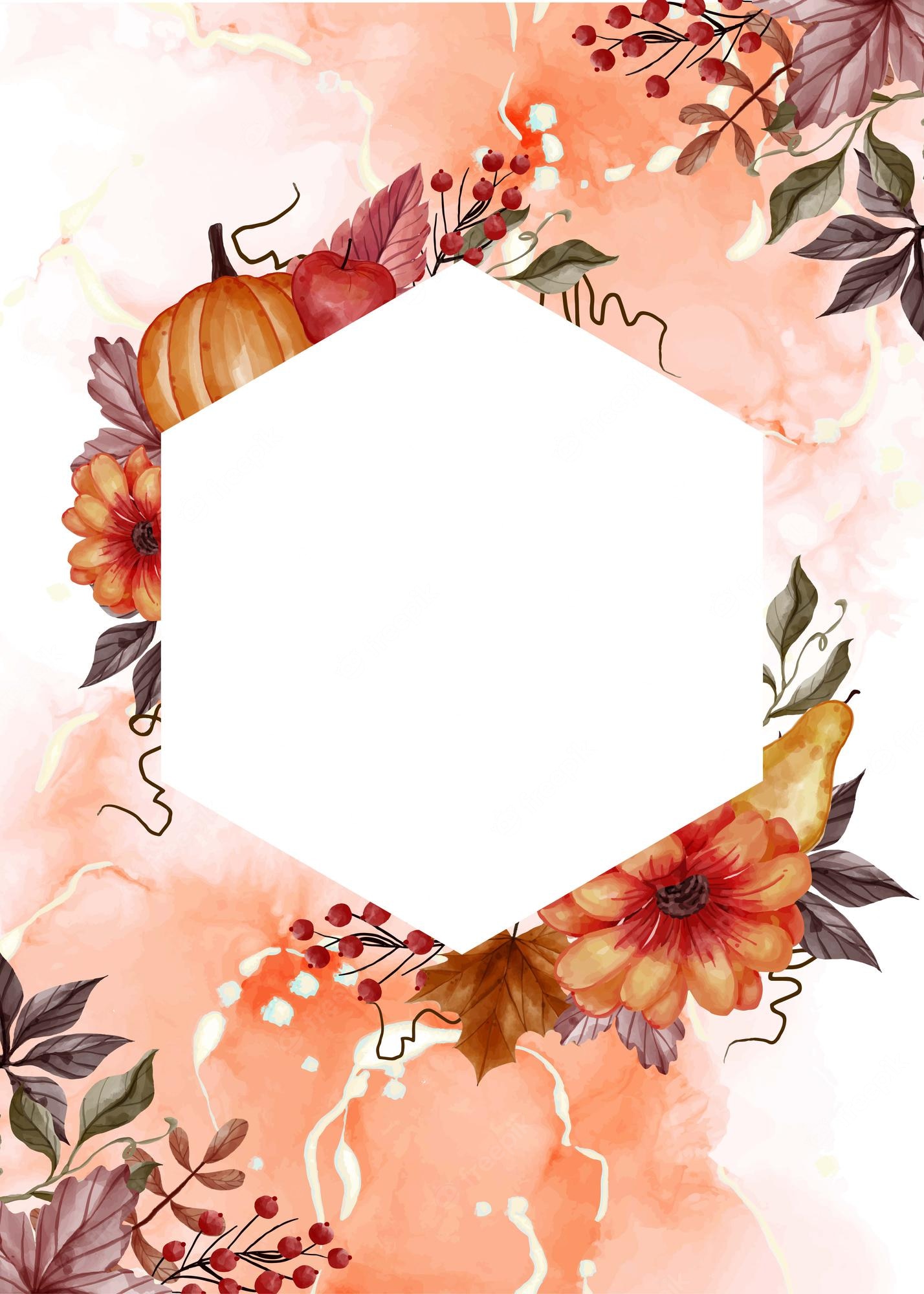 Vector. Autumn fall floral background