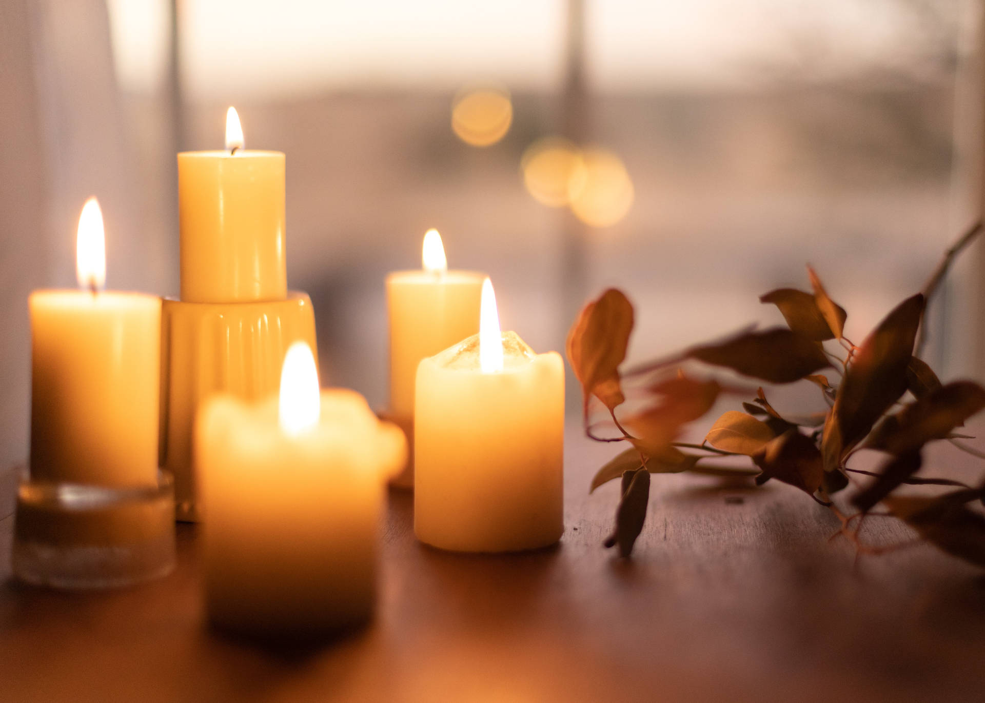 Download Cozy Autumn Candles Wallpaper
