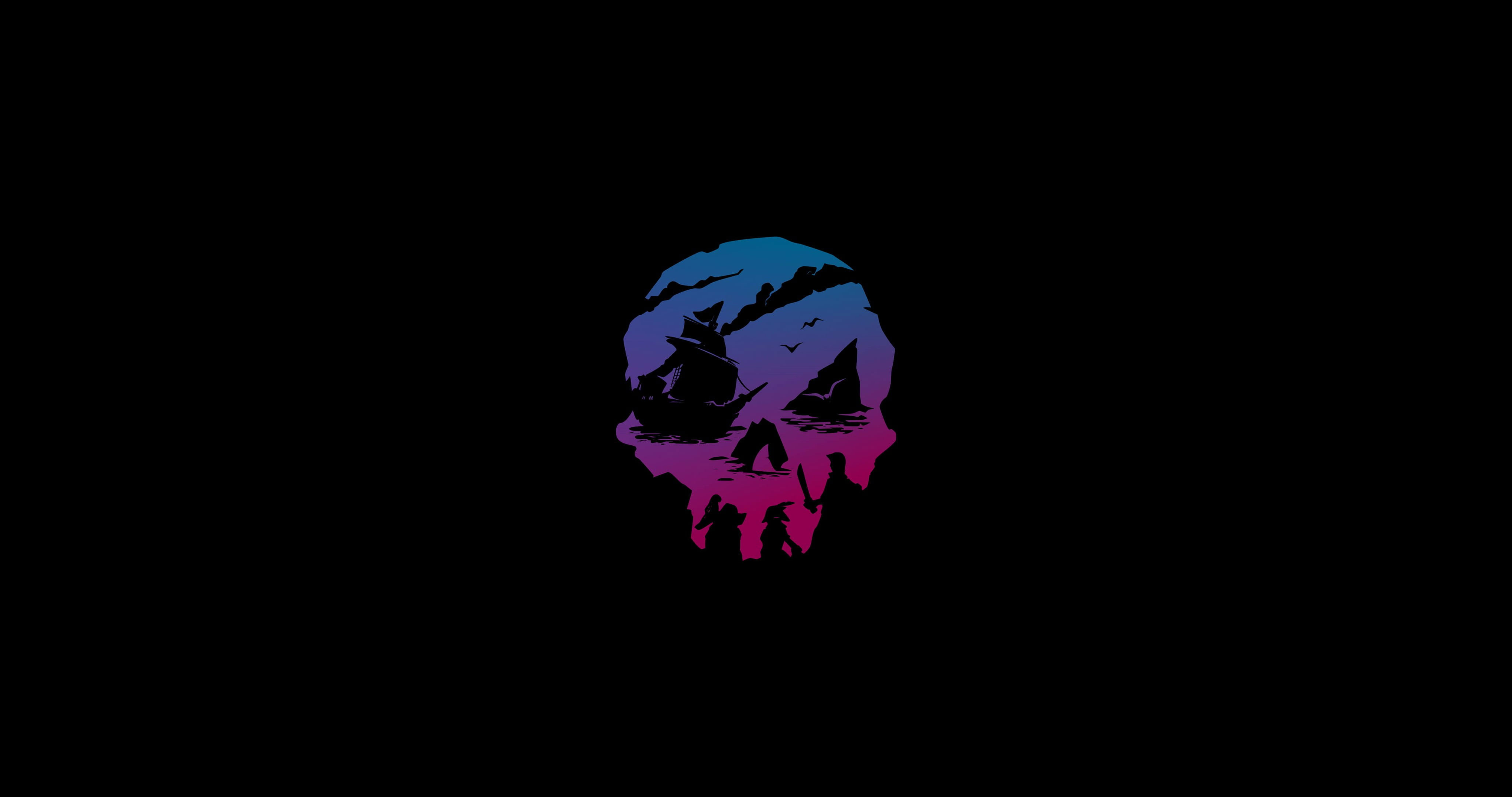 Wallpaper Sea Of Thieves, Neon, Skull