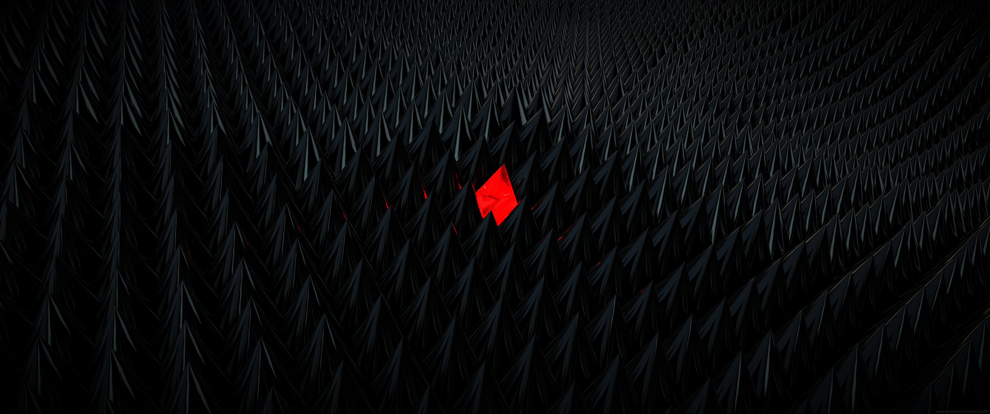 UWQHD, 3D, black, abstract, red, Nvidia