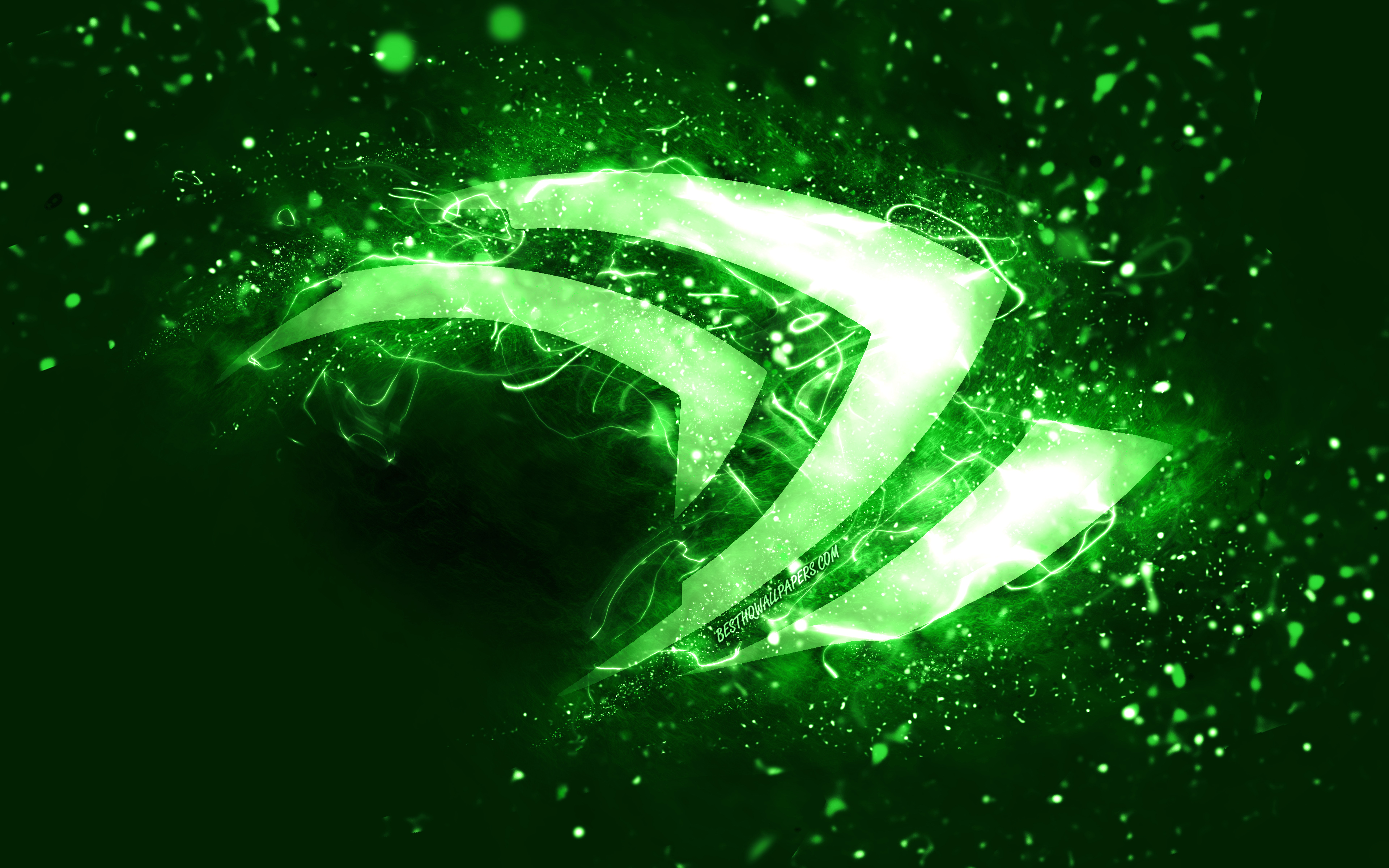 Download wallpaper Nvidia green logo