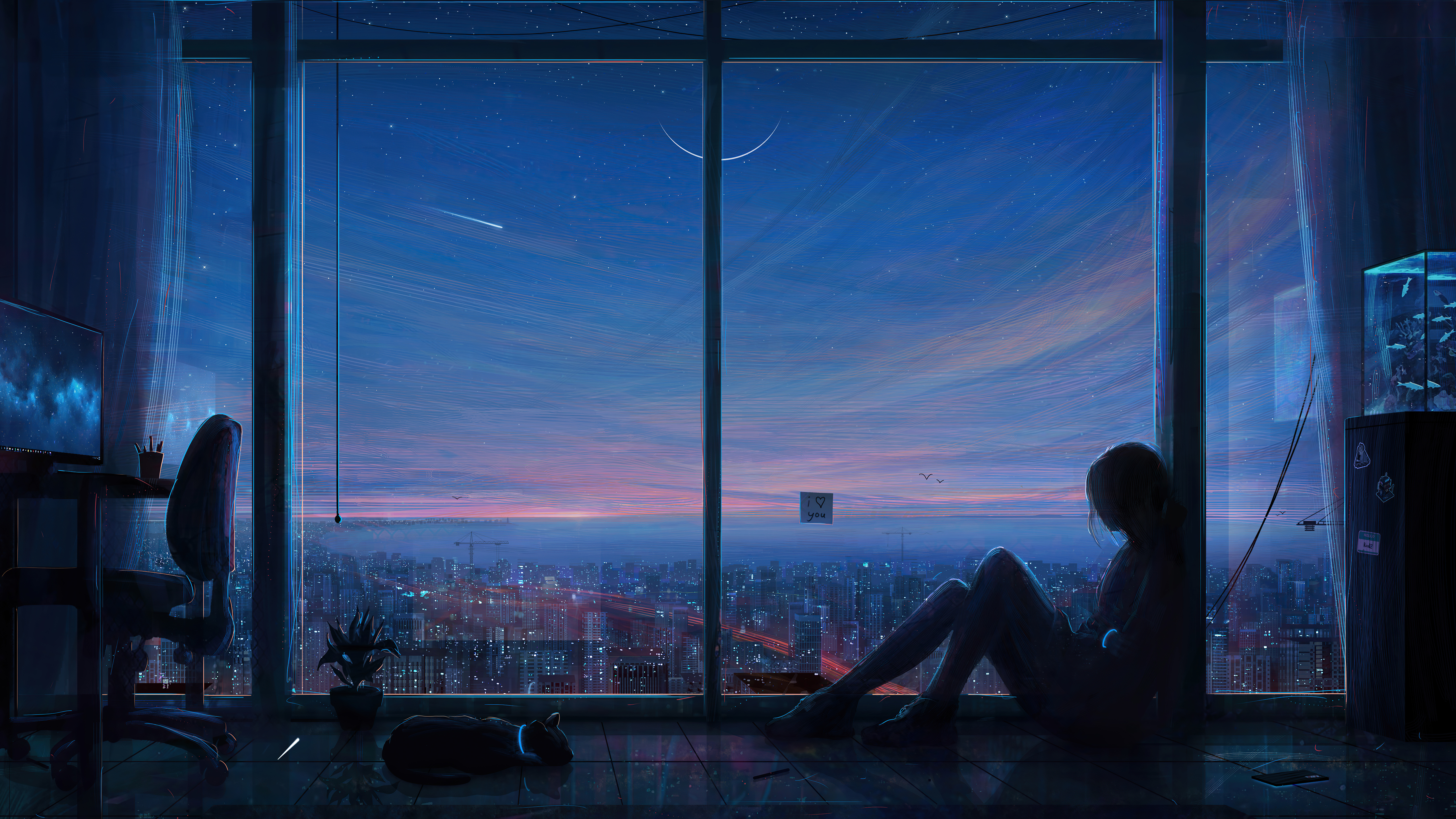 Download Cityscape Sci Fi Woman 4k