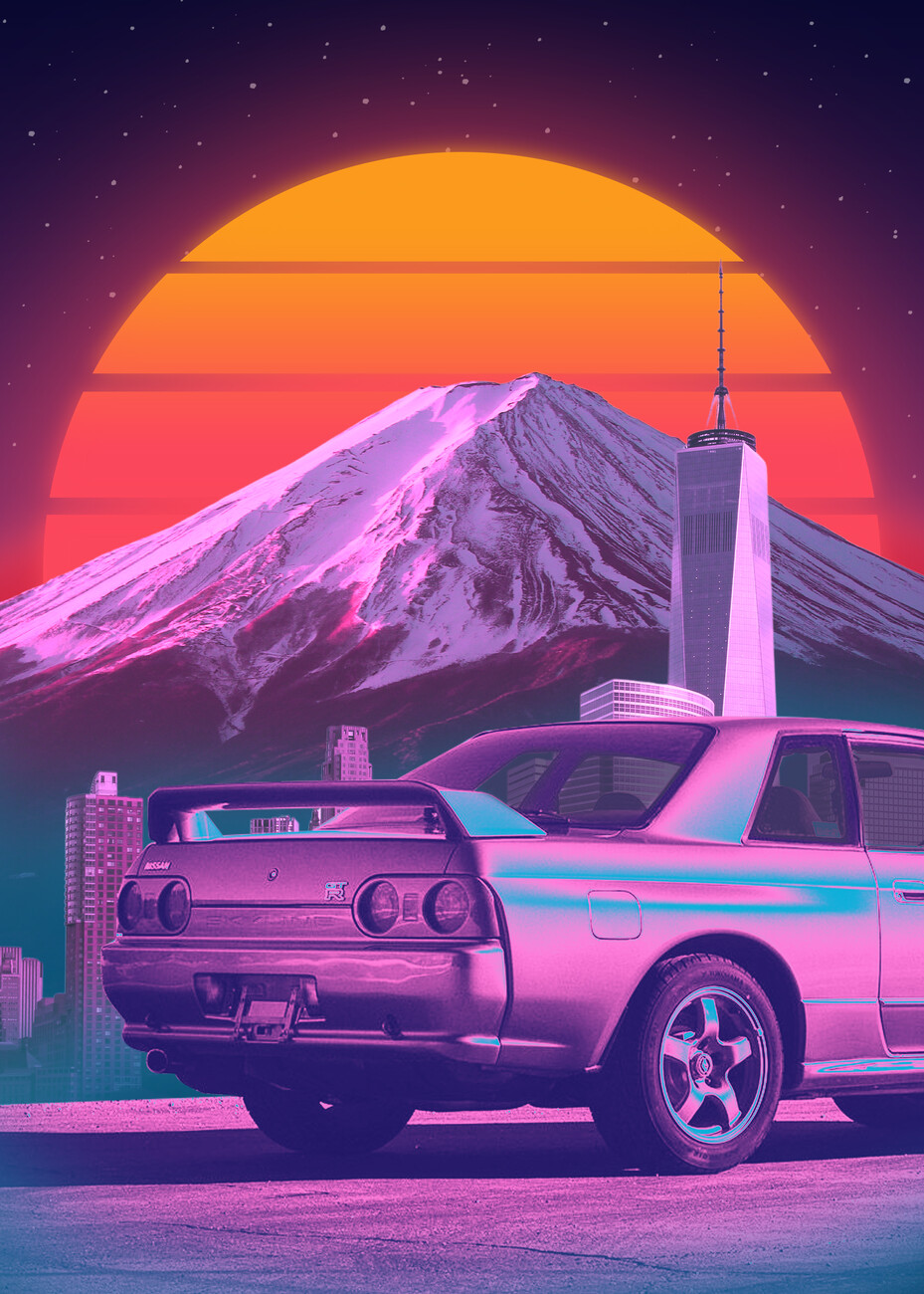 Art Print. Retrowave 80s. Abposters