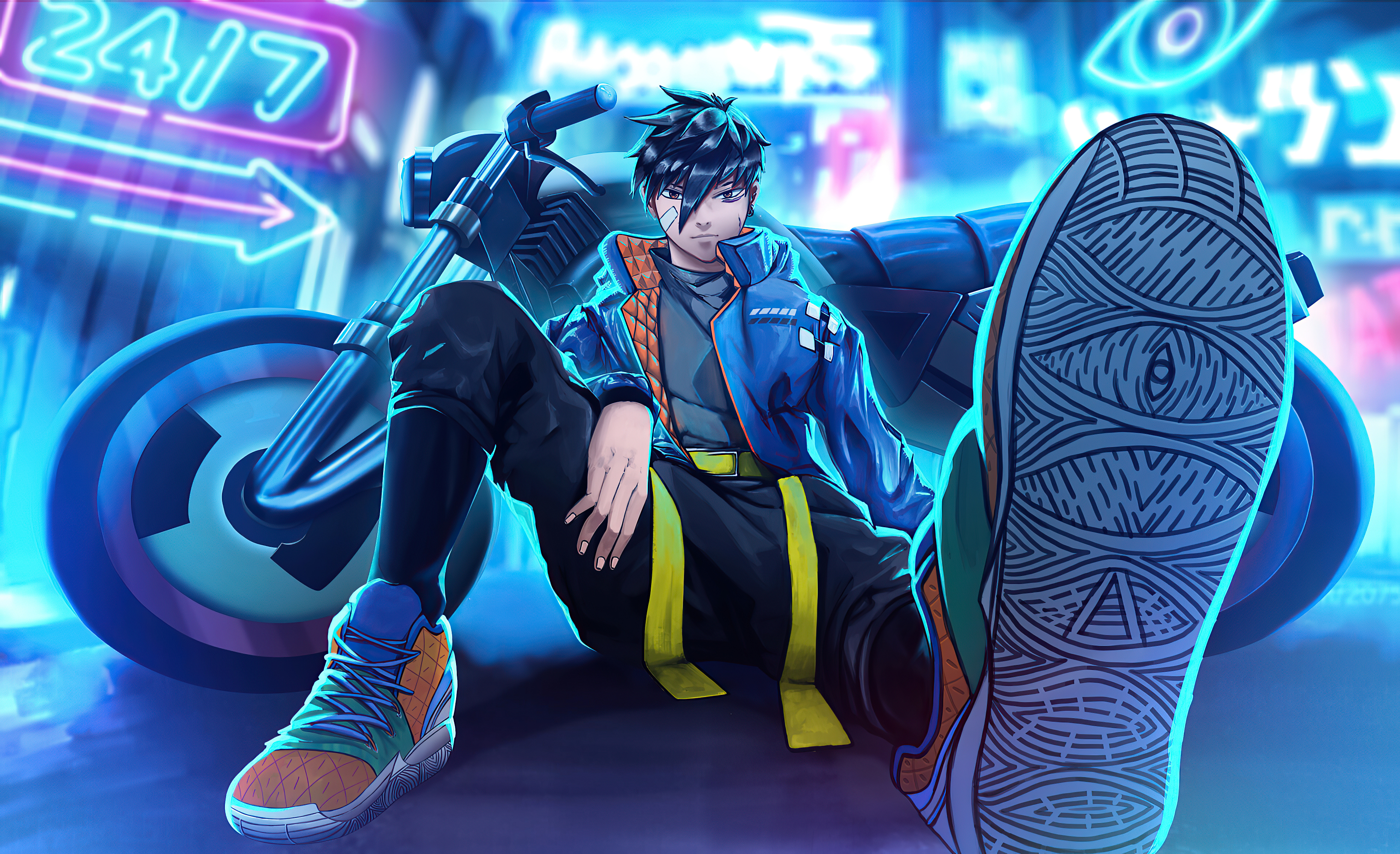 artwork, neon, hd, 4k, artstation