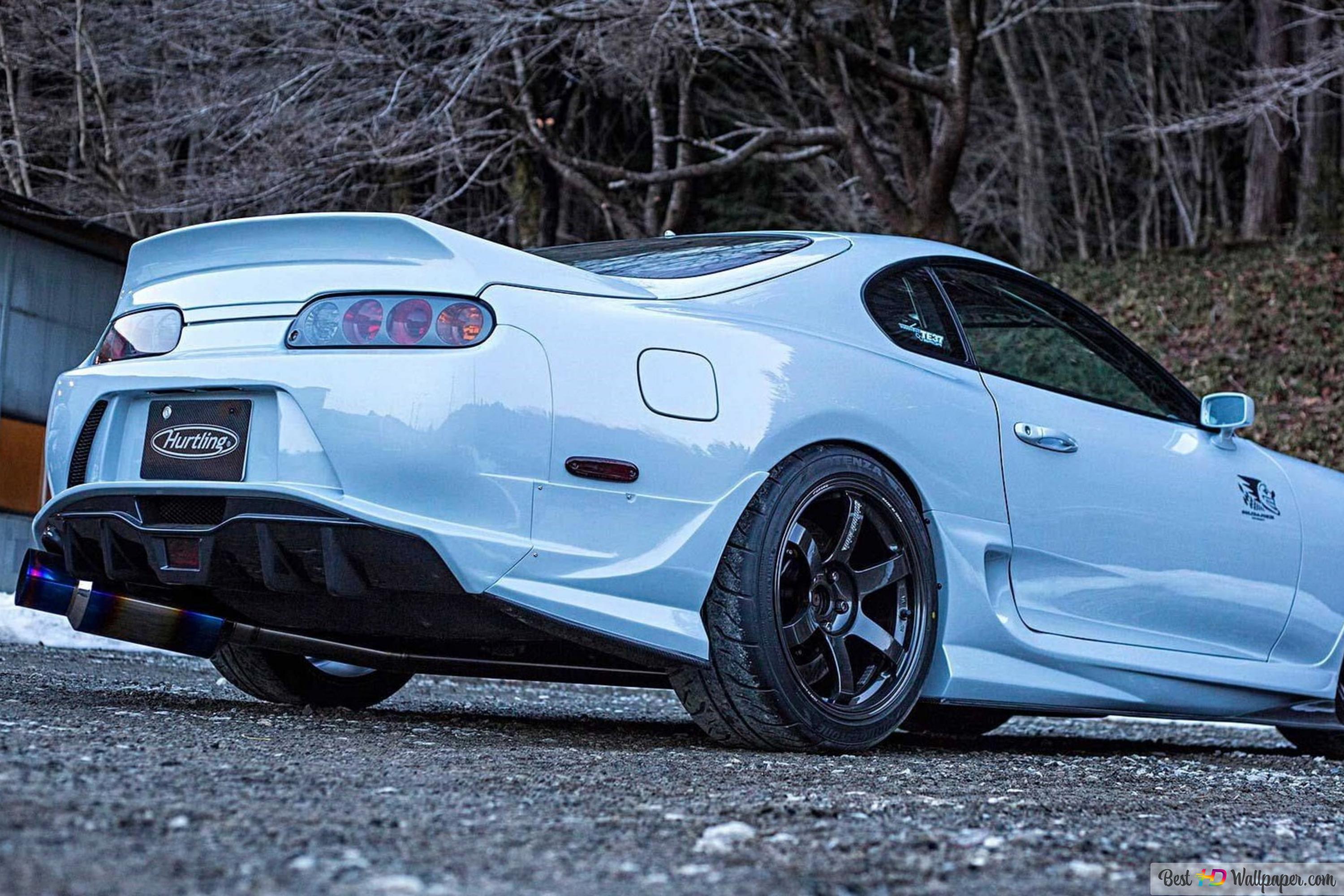 White toyota supra jdm cars 4K