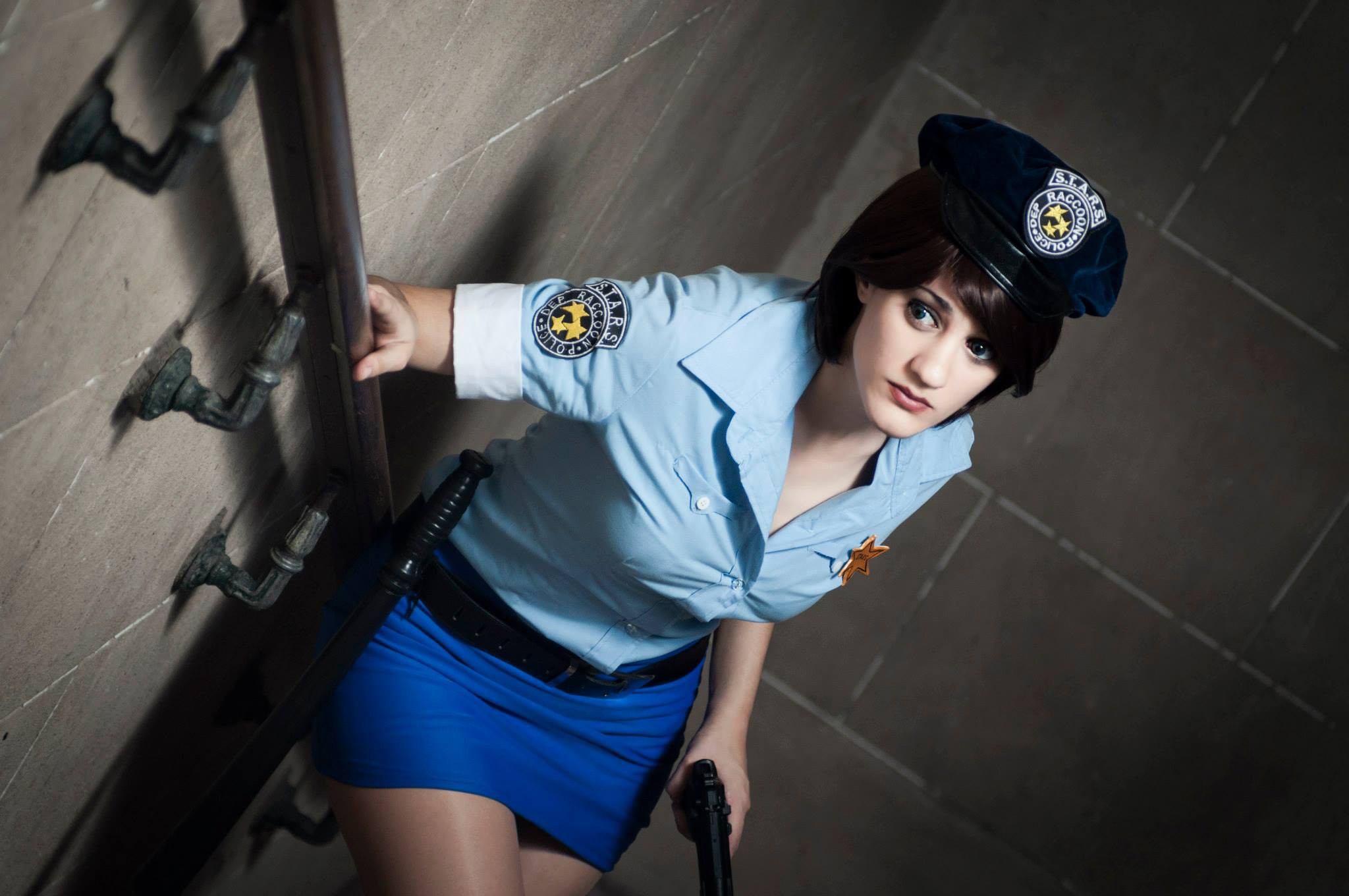 police, women, cosplay, model, eyes