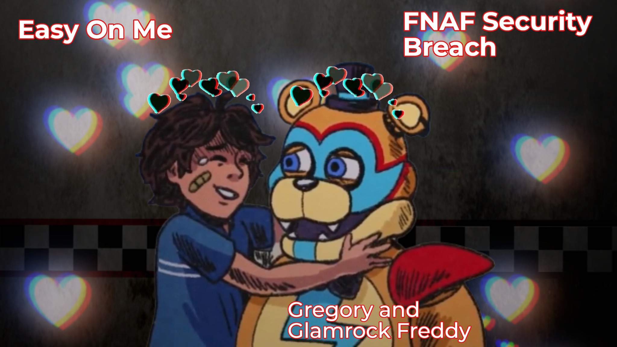 Glamrock Freddy and Gregory (Fnaf Security Breach)